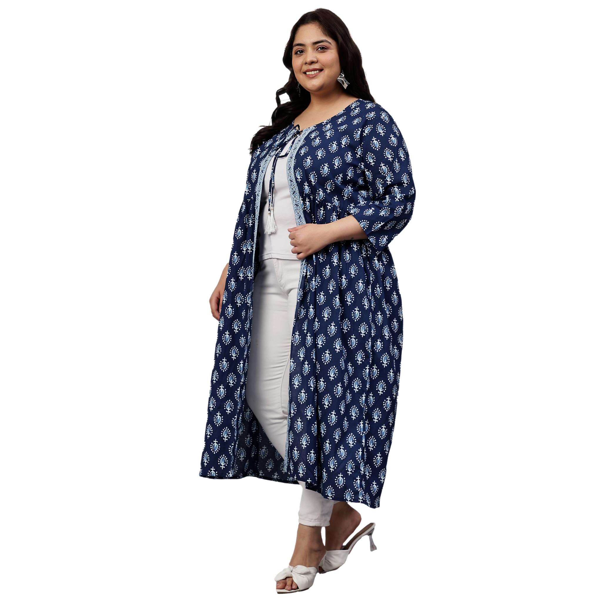 Blue Cotton Shrug