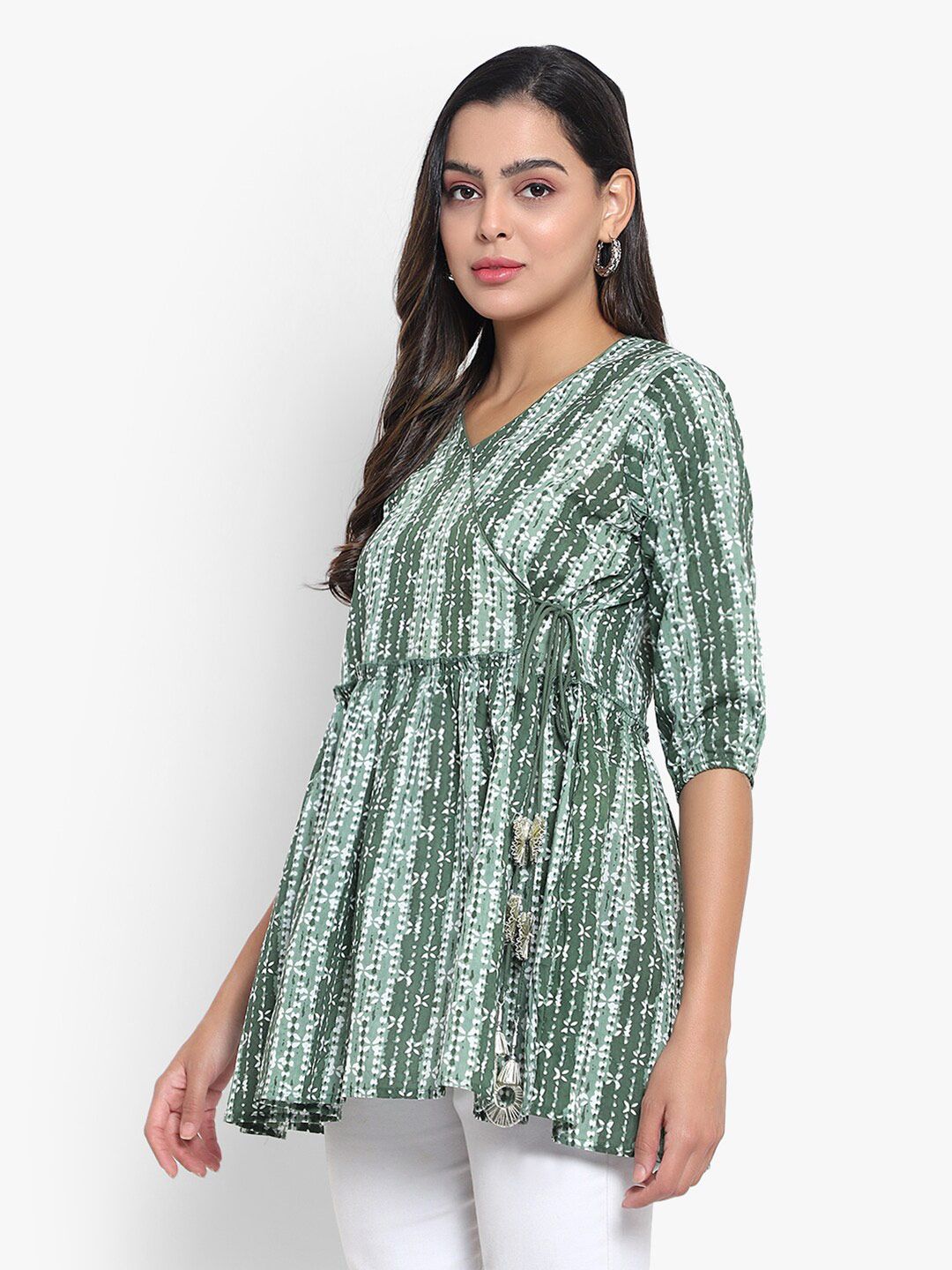 Green Hand Block Print Tunic — view 4