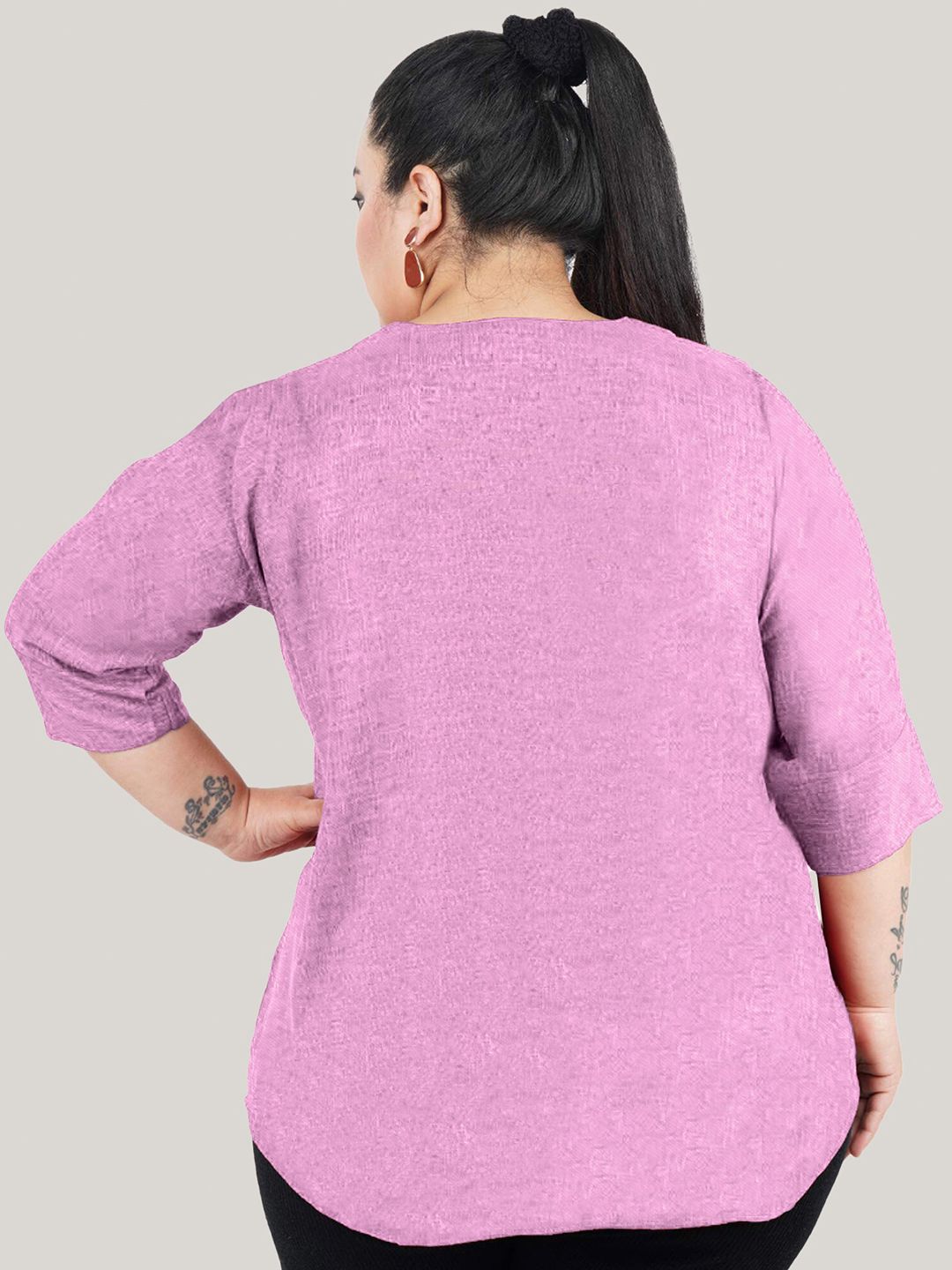 Purple Cotton Linen Tunic — view 5