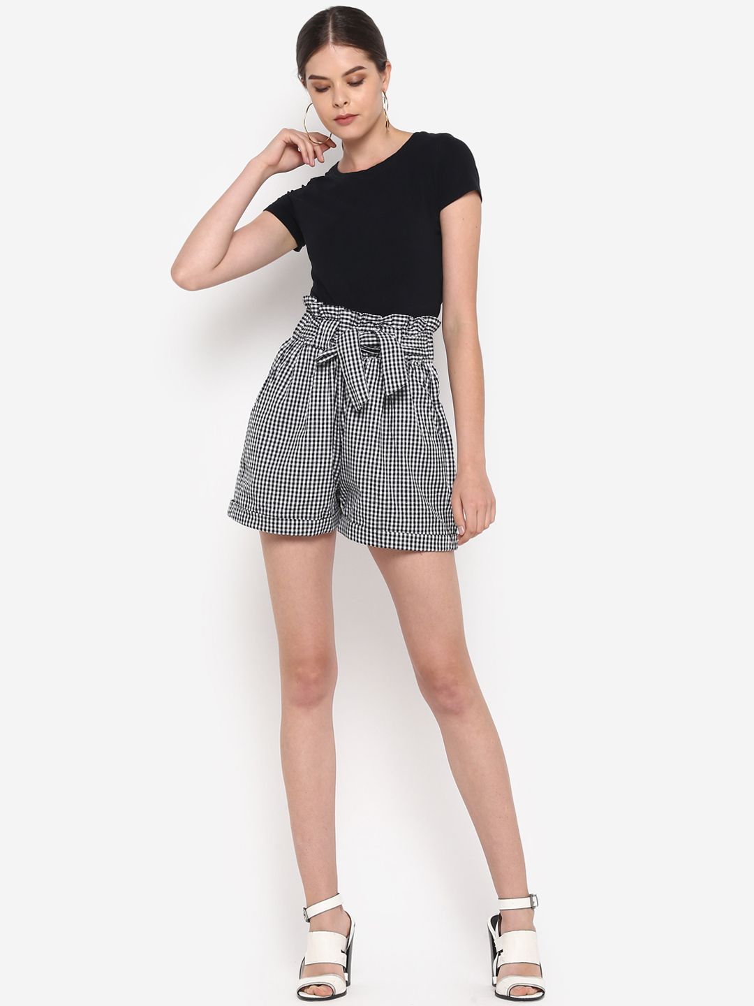 Black And White Checkered Shorts — view 4