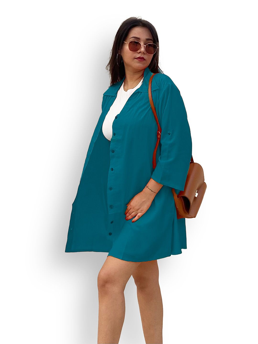 Turquoise Oversize Shirt — view 5