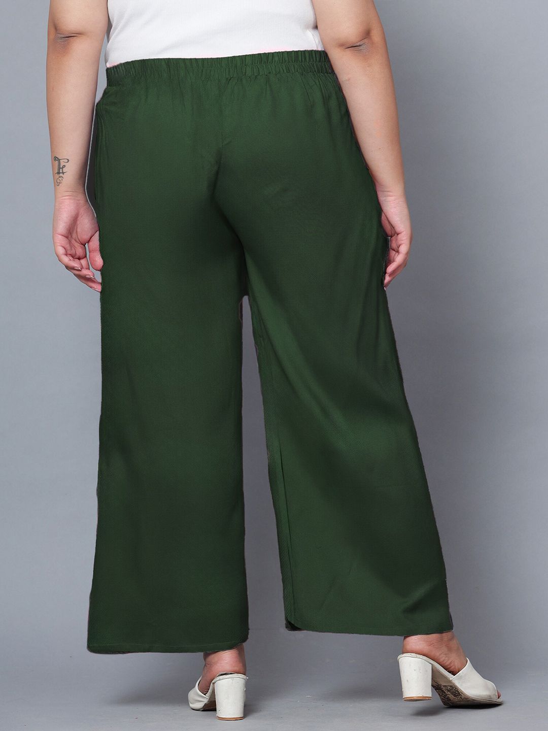Green Plus Size Trousers — view 4