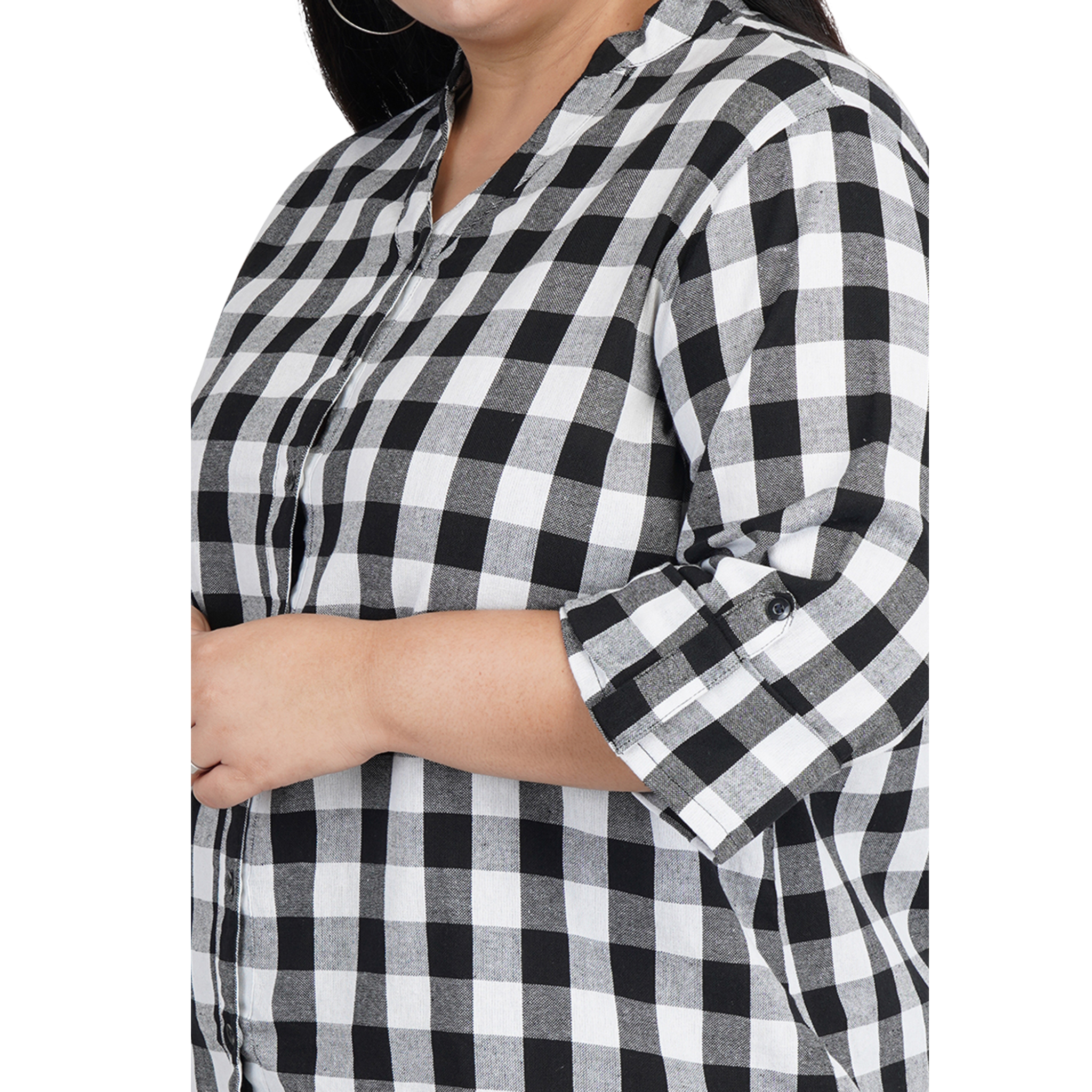 Black Checkered Plus Size Shirt