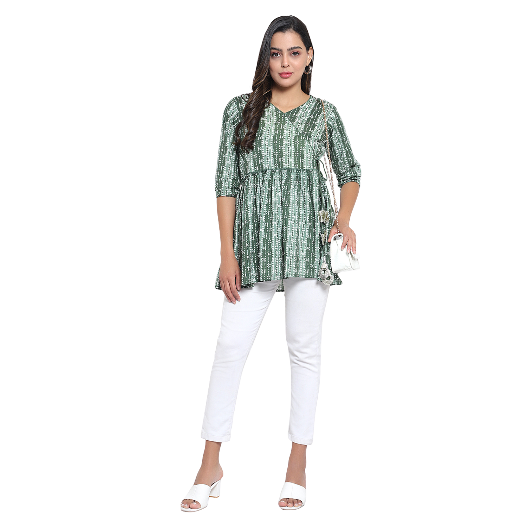 Green Hand Block Print Tunic