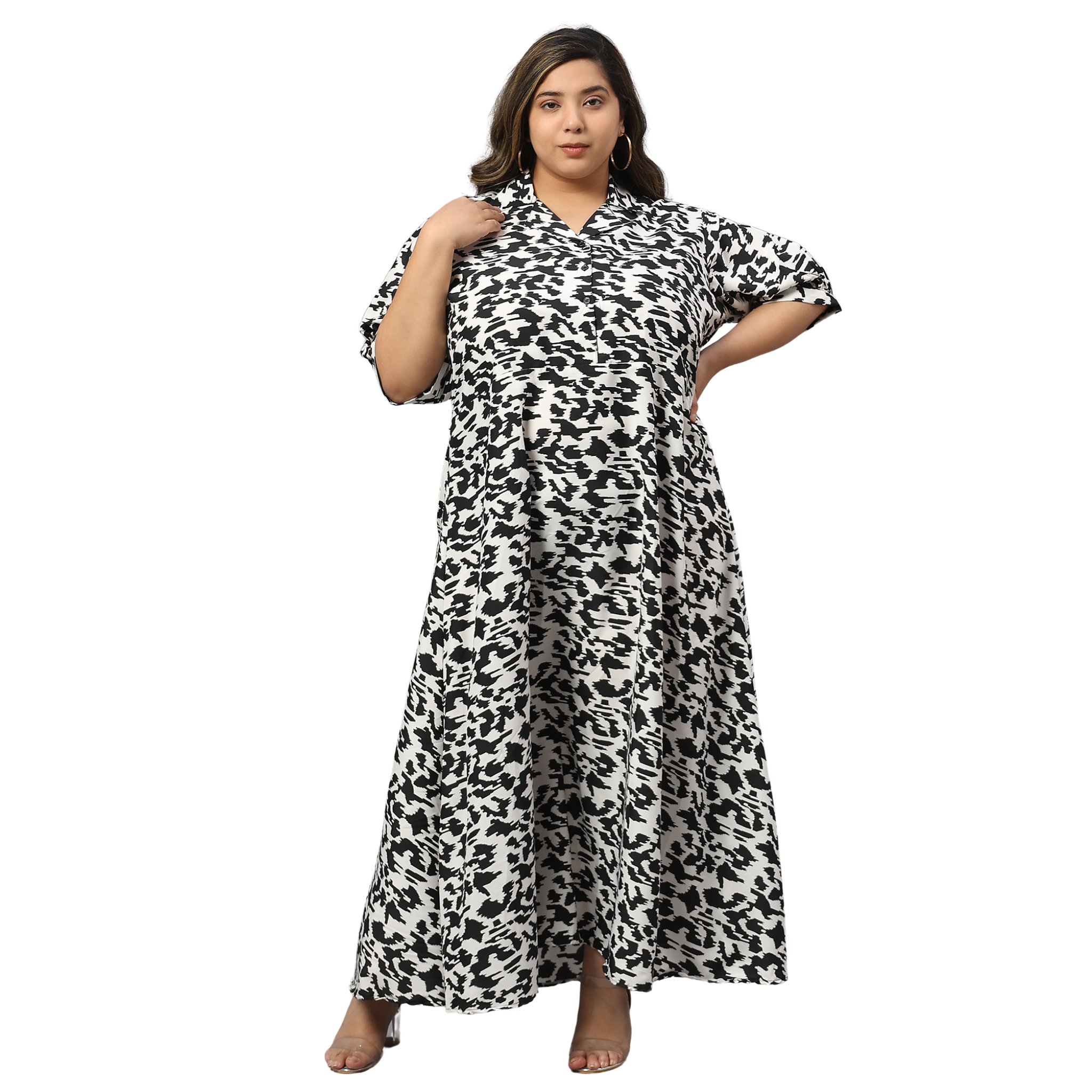 Black and White Plus Size Dress