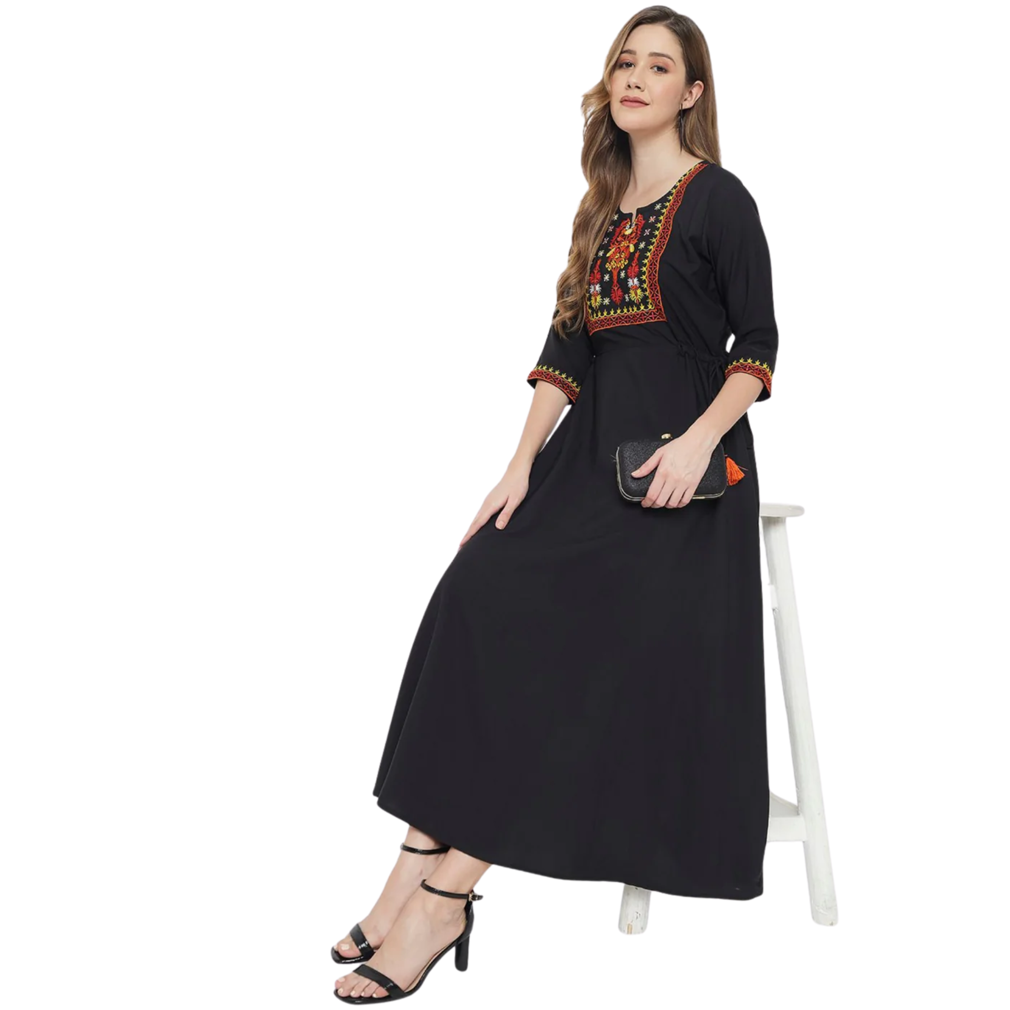 Black Embroidered Dress