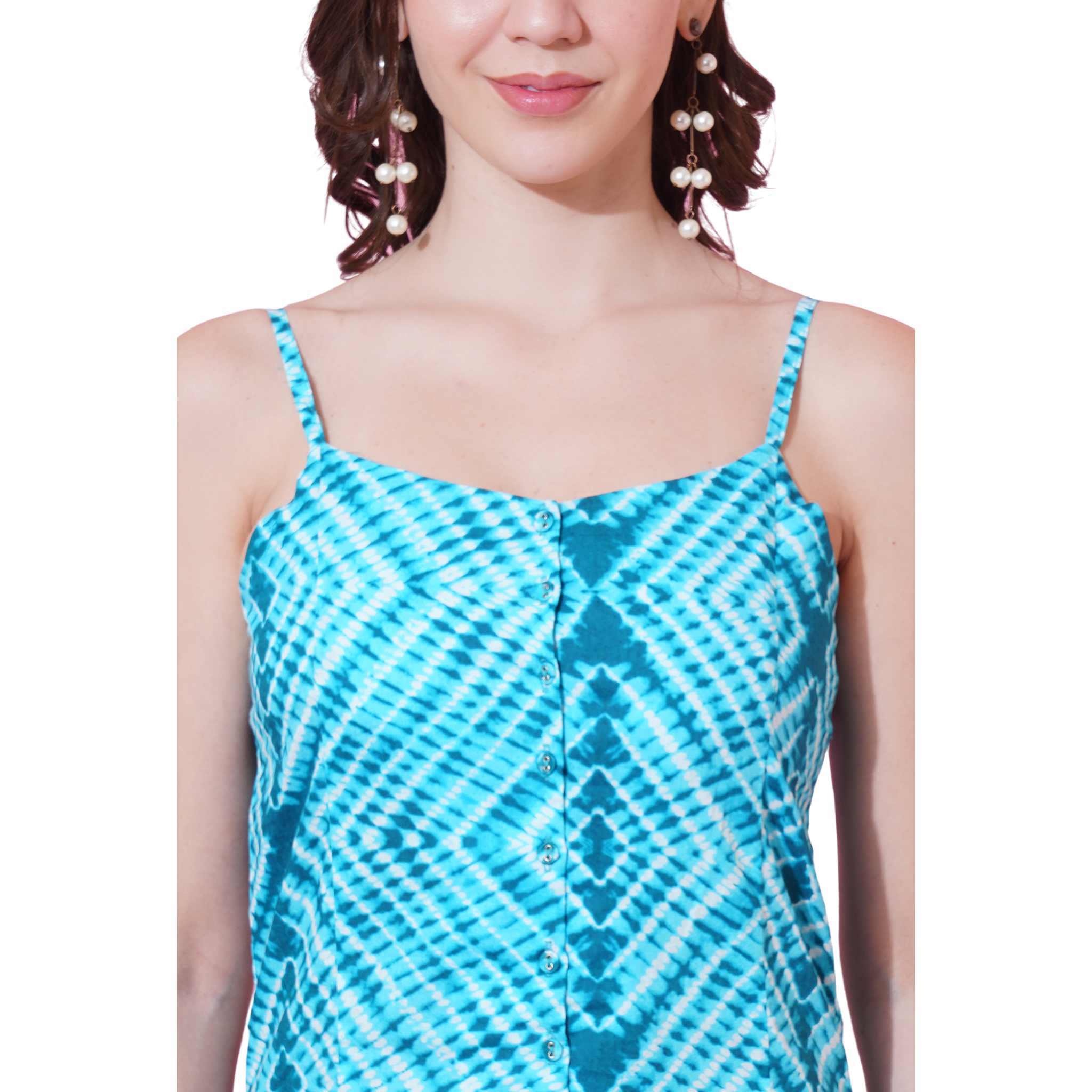 Green Stripe Print Strap Dress