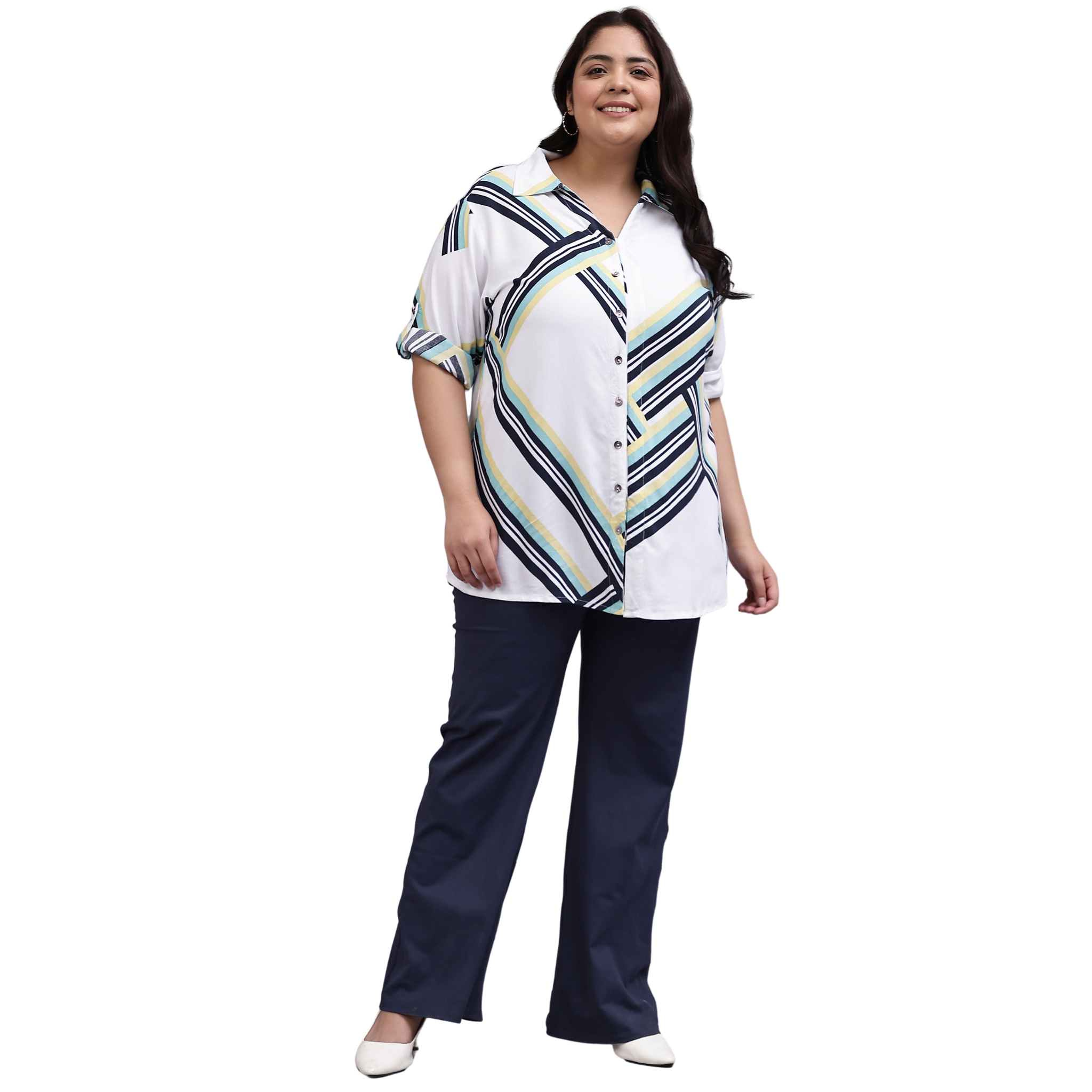 Yellow Stripe Longline Shirt