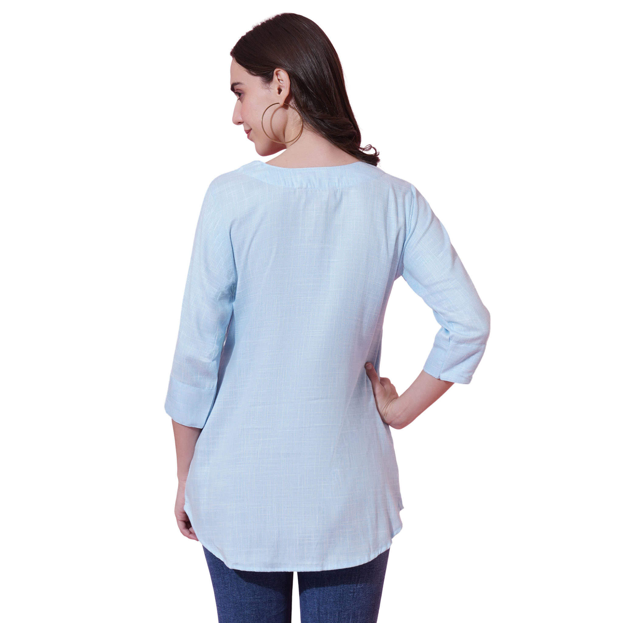 Blue Cotton Linen Tunic