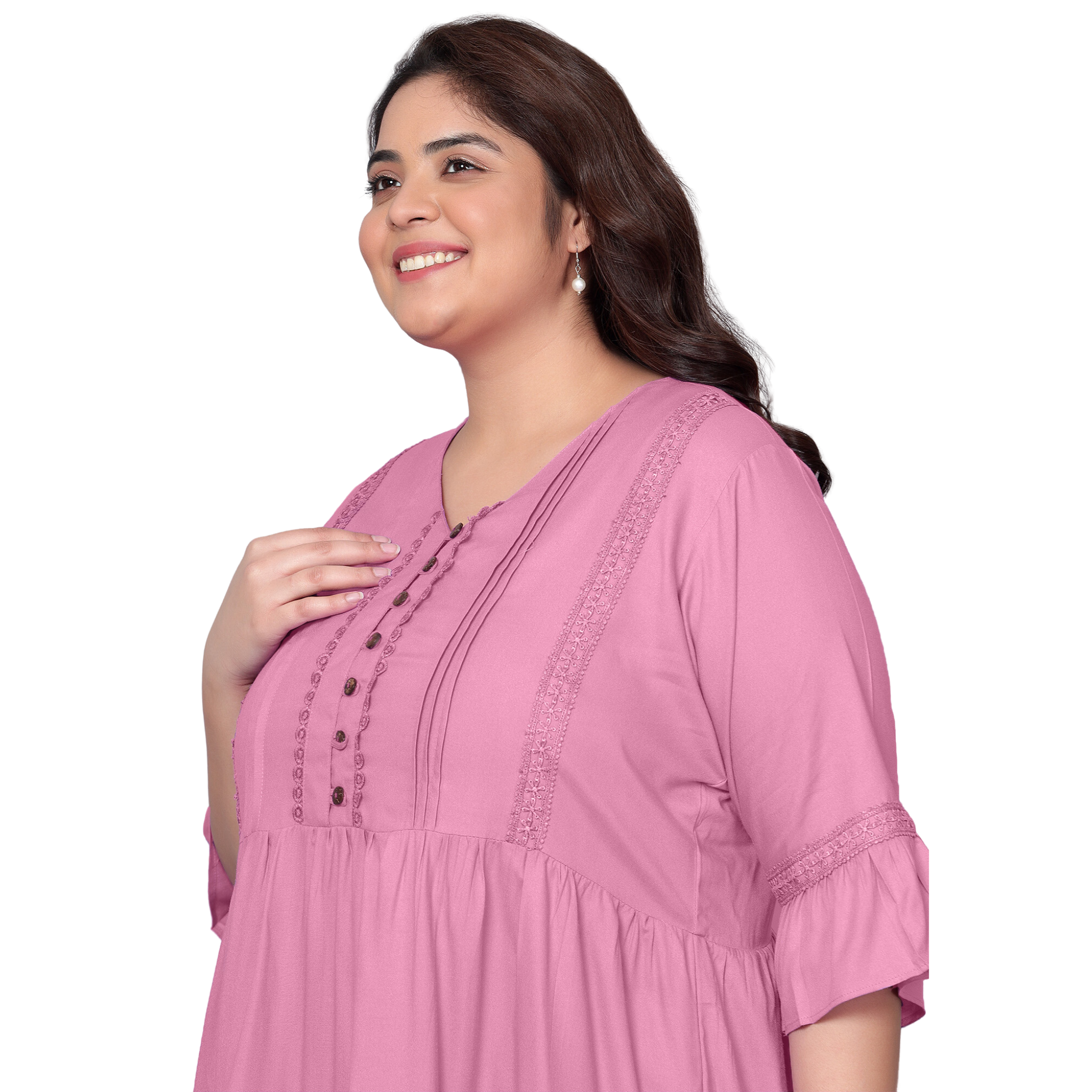 Pink Lace Plus Size Tunic