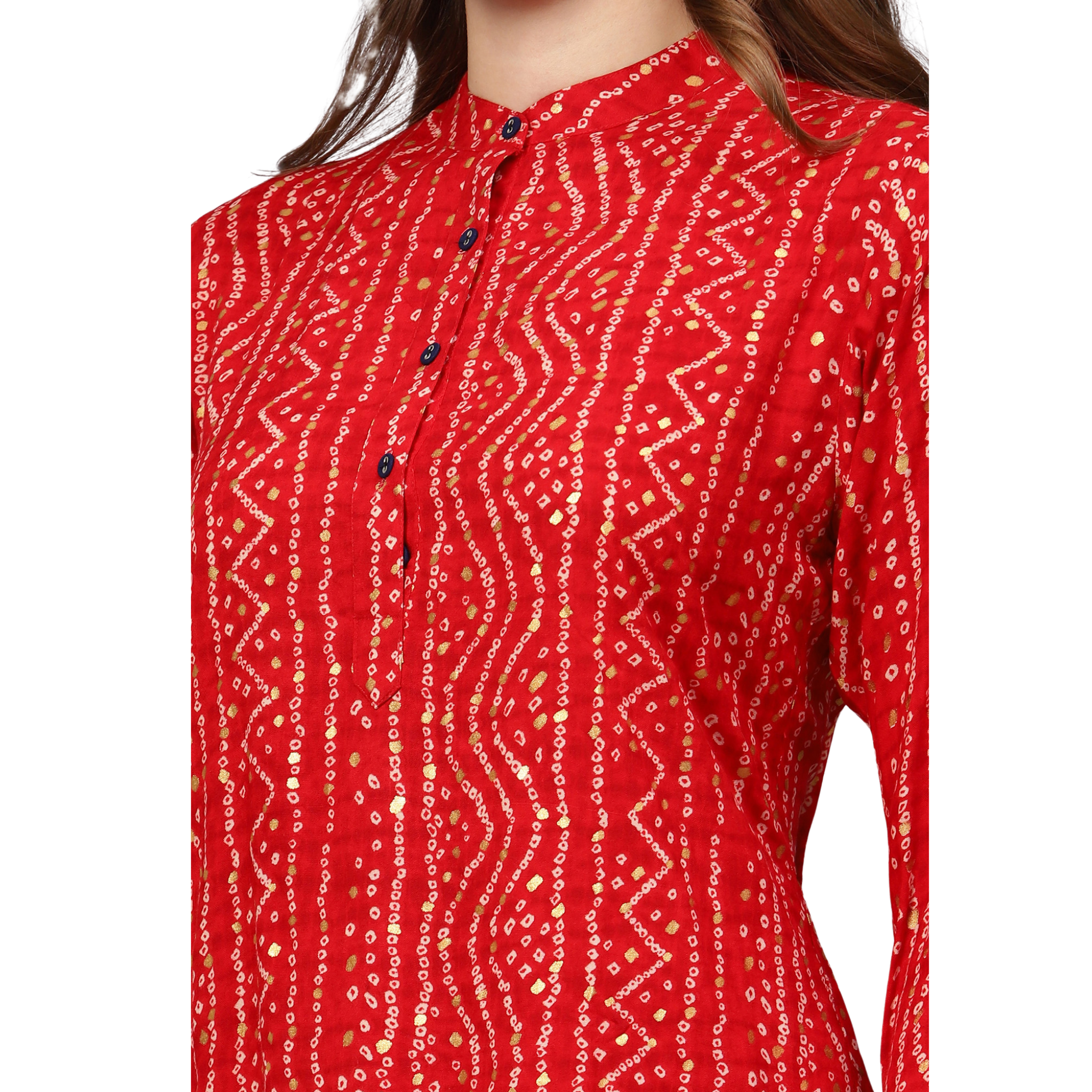 Red Bandhani Print Tunic