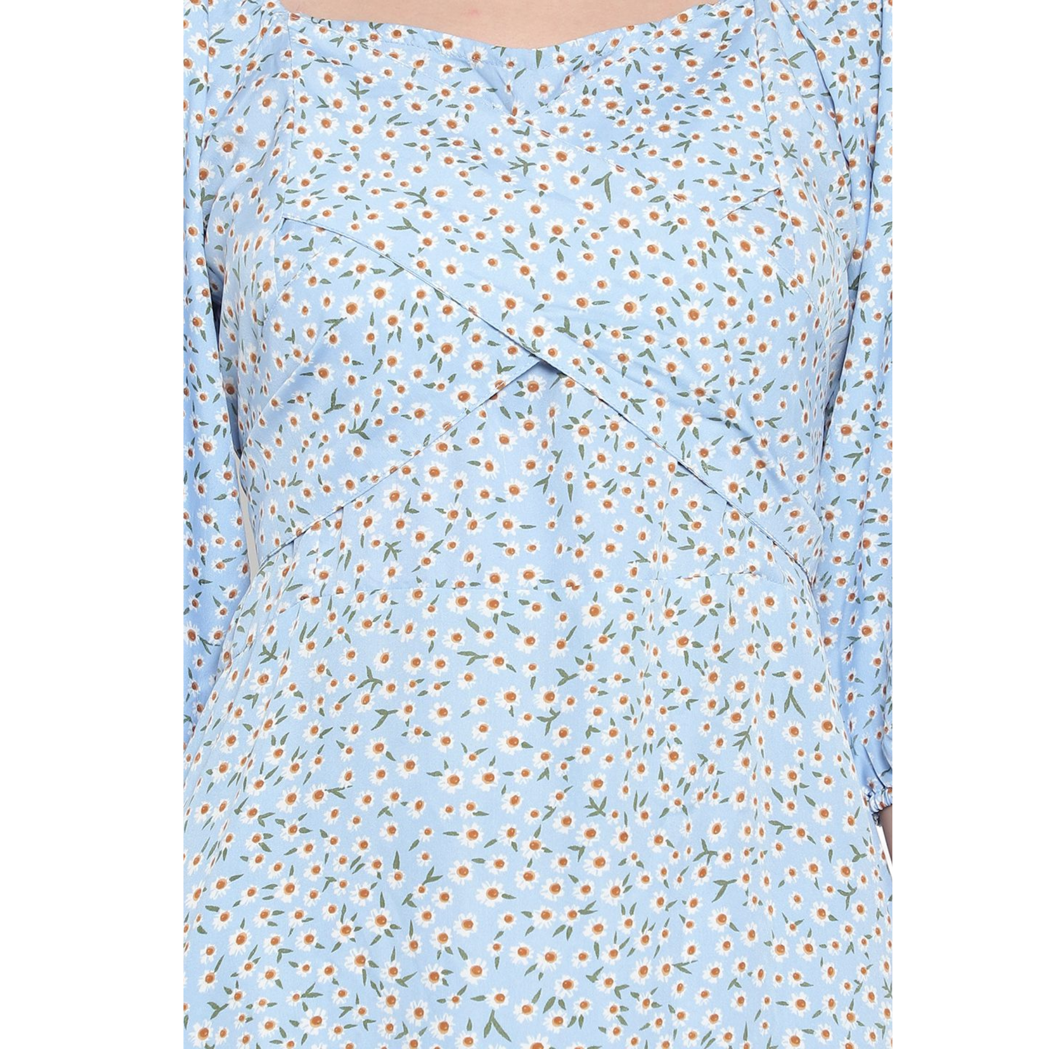 Blue Floral Smock Dress