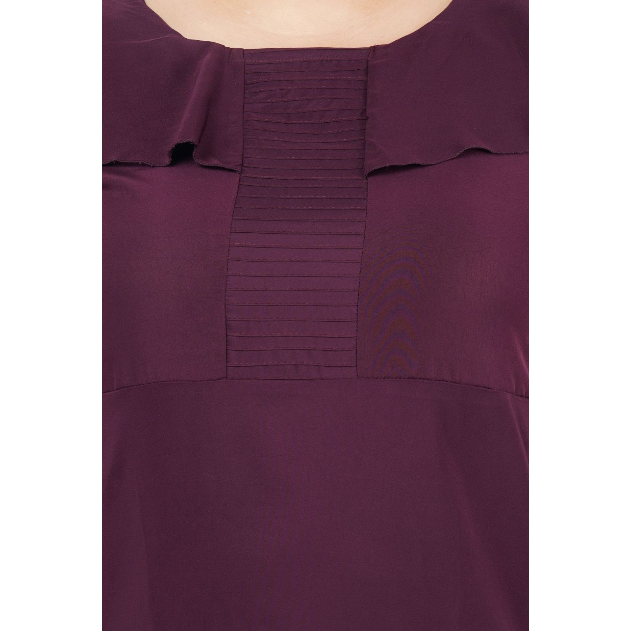 Purple Solid Maxi Plus Size Dress