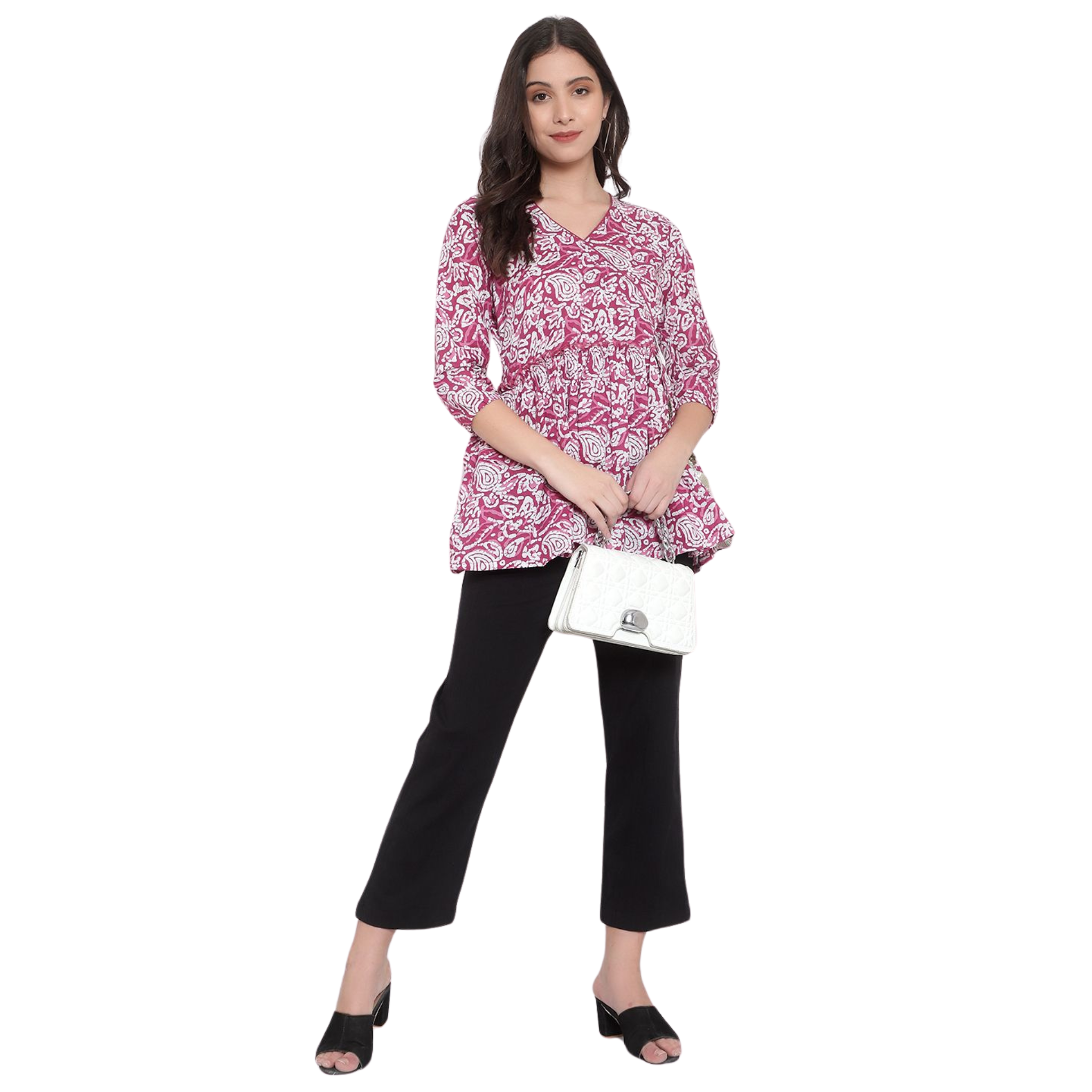 Pink Hand Block Print Tunic