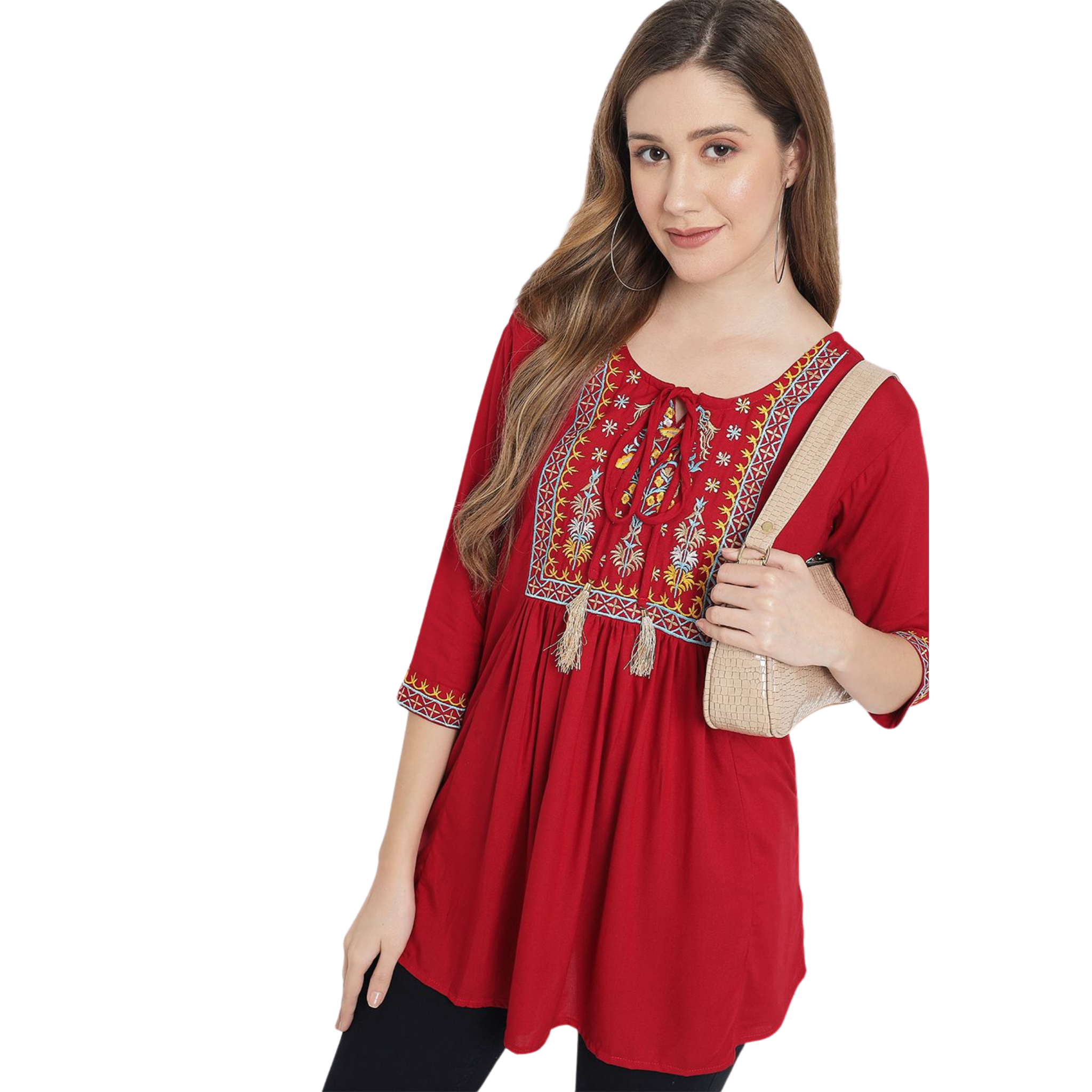 Red Embroidered Tunic