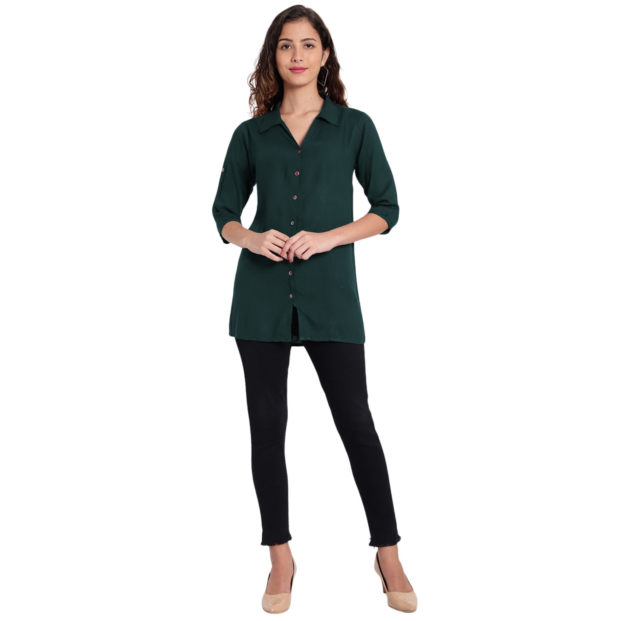 Dark Green Longline Shirt