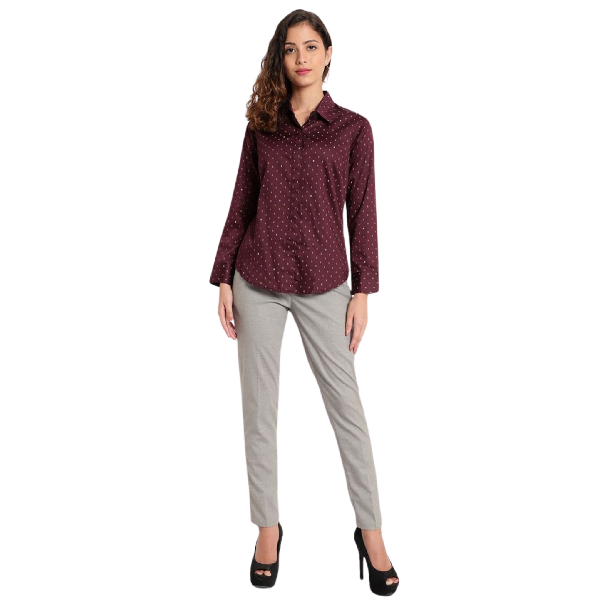Purple Print Formal Shirt