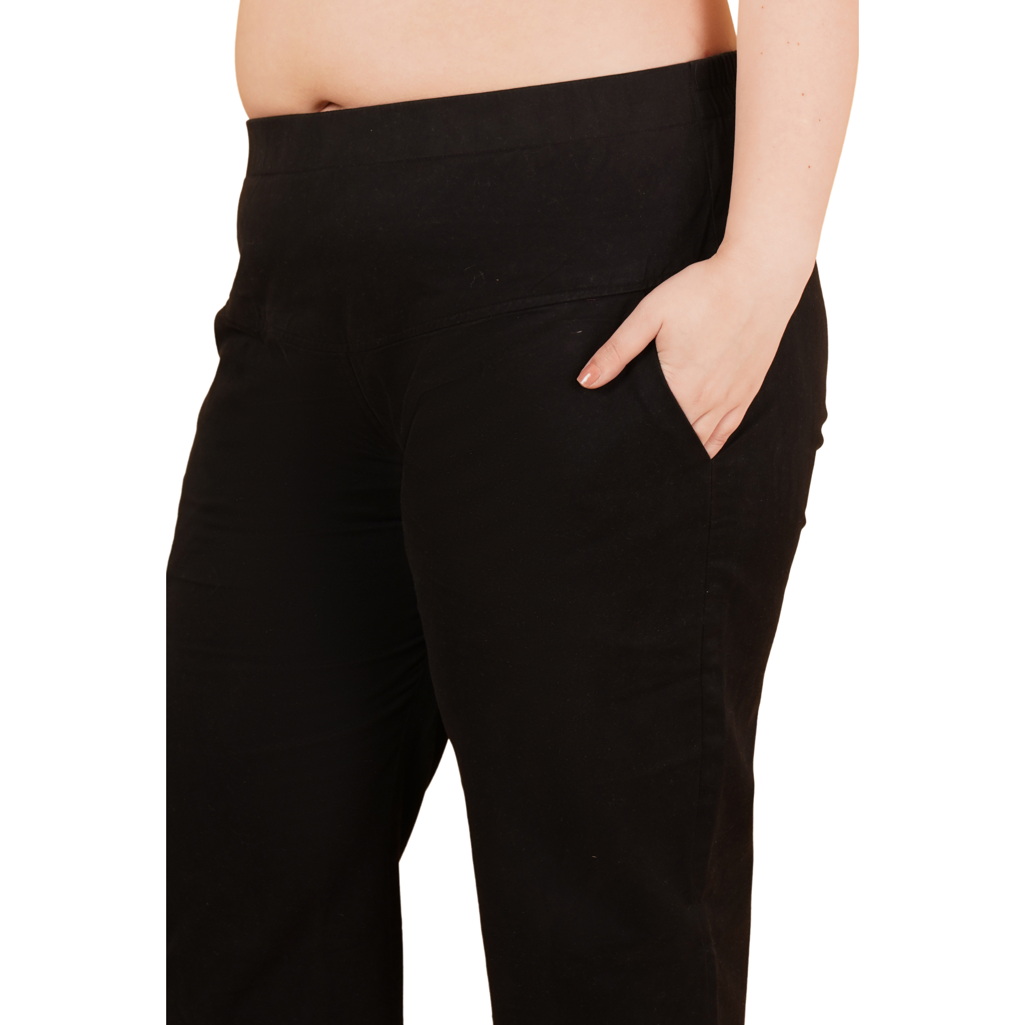 Black Cargo Cotton Trousers