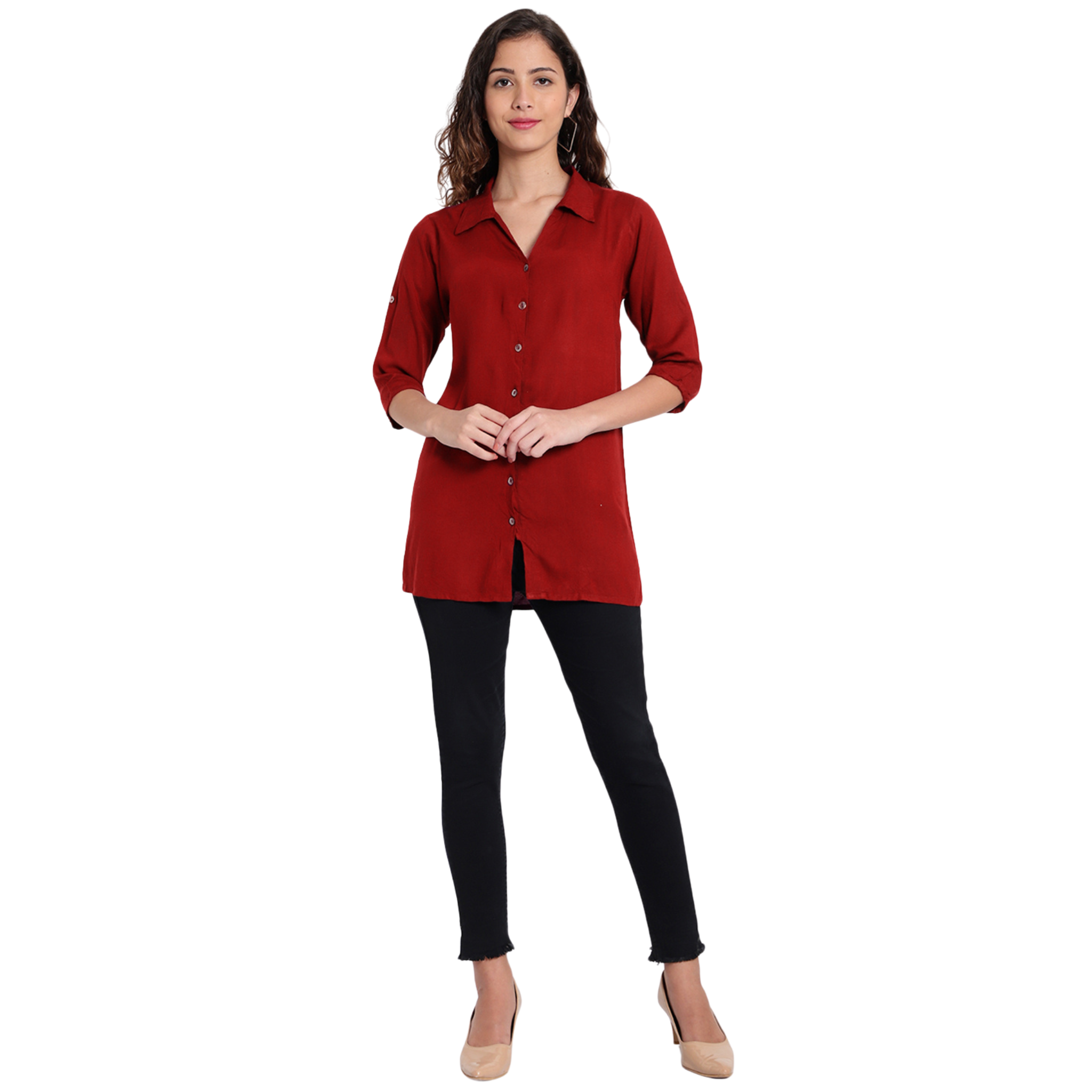 Maroon Longline Shirt