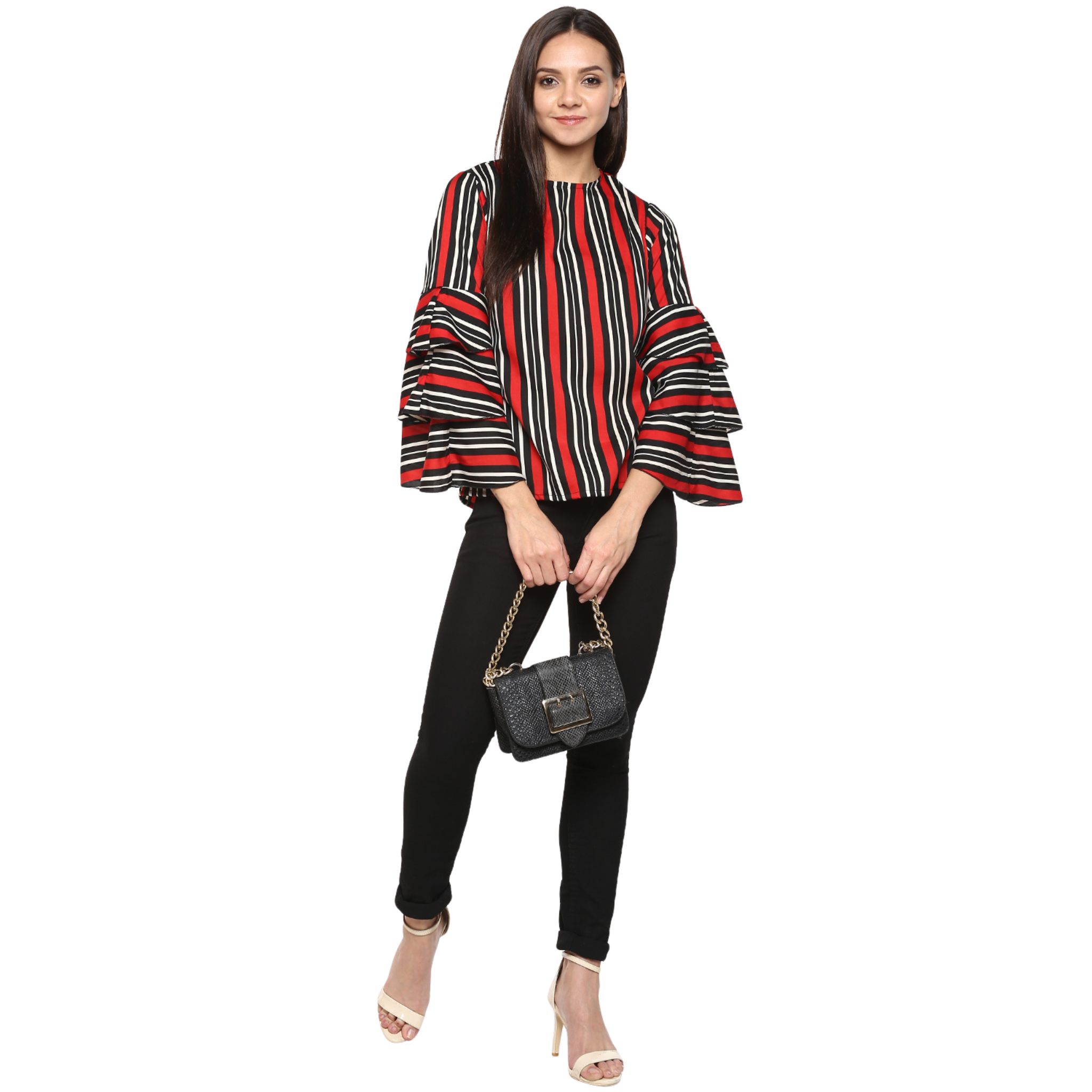 Red Black Stripe Top