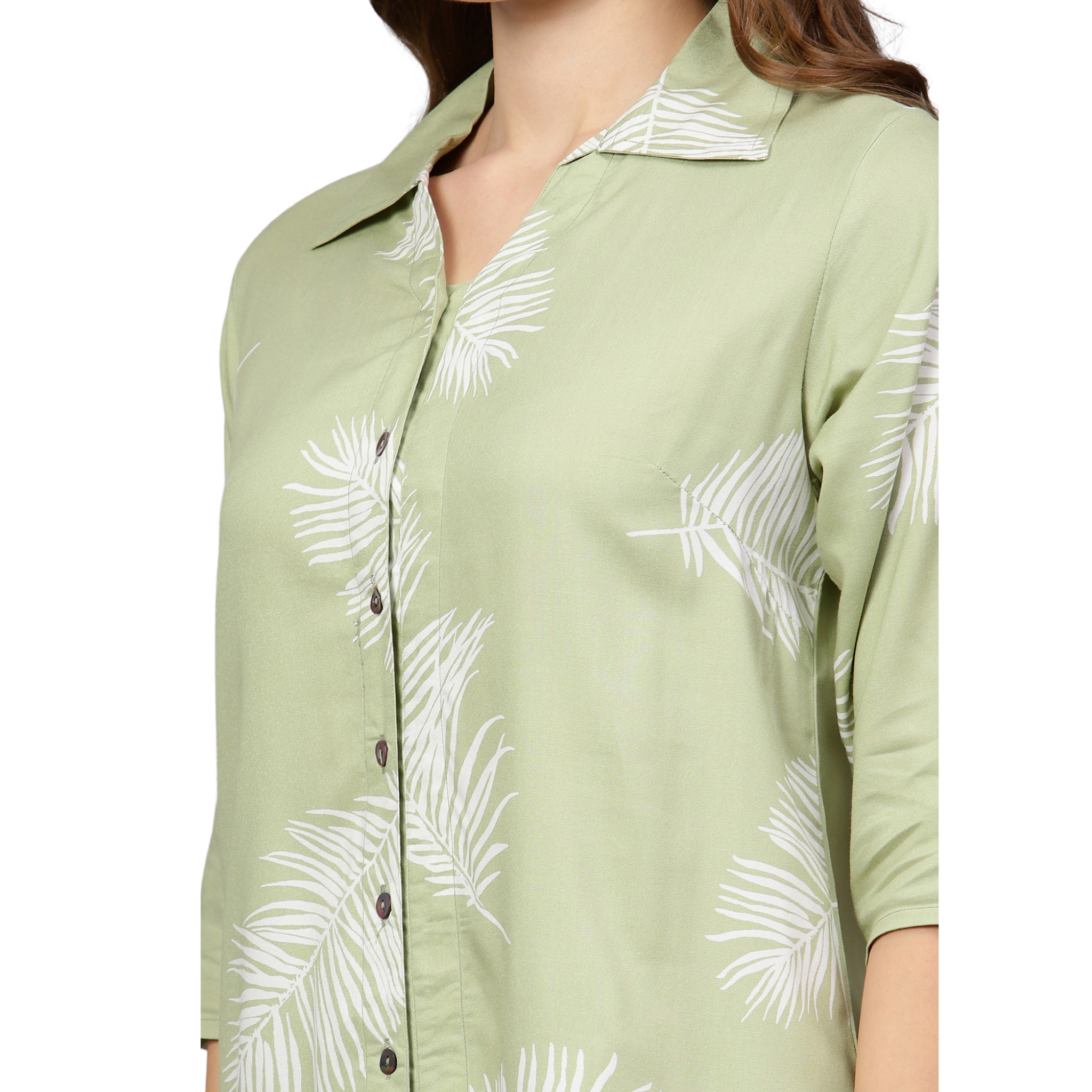 Green Leaf Print Co-Ord Set