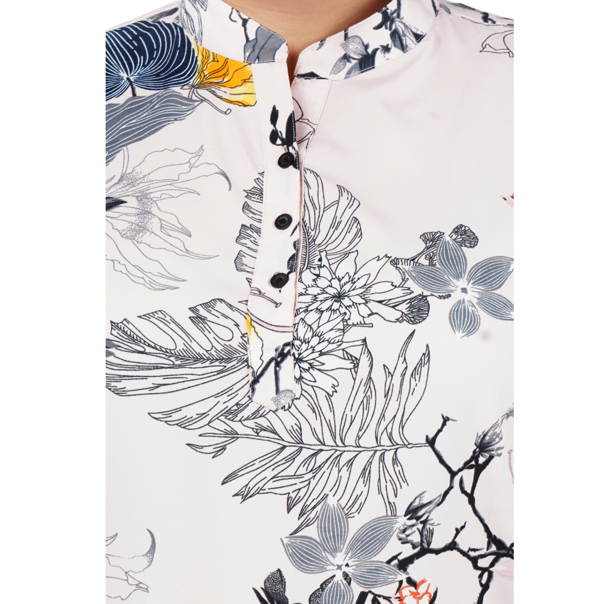 Light Pink Floral Print Plus Size Tunic