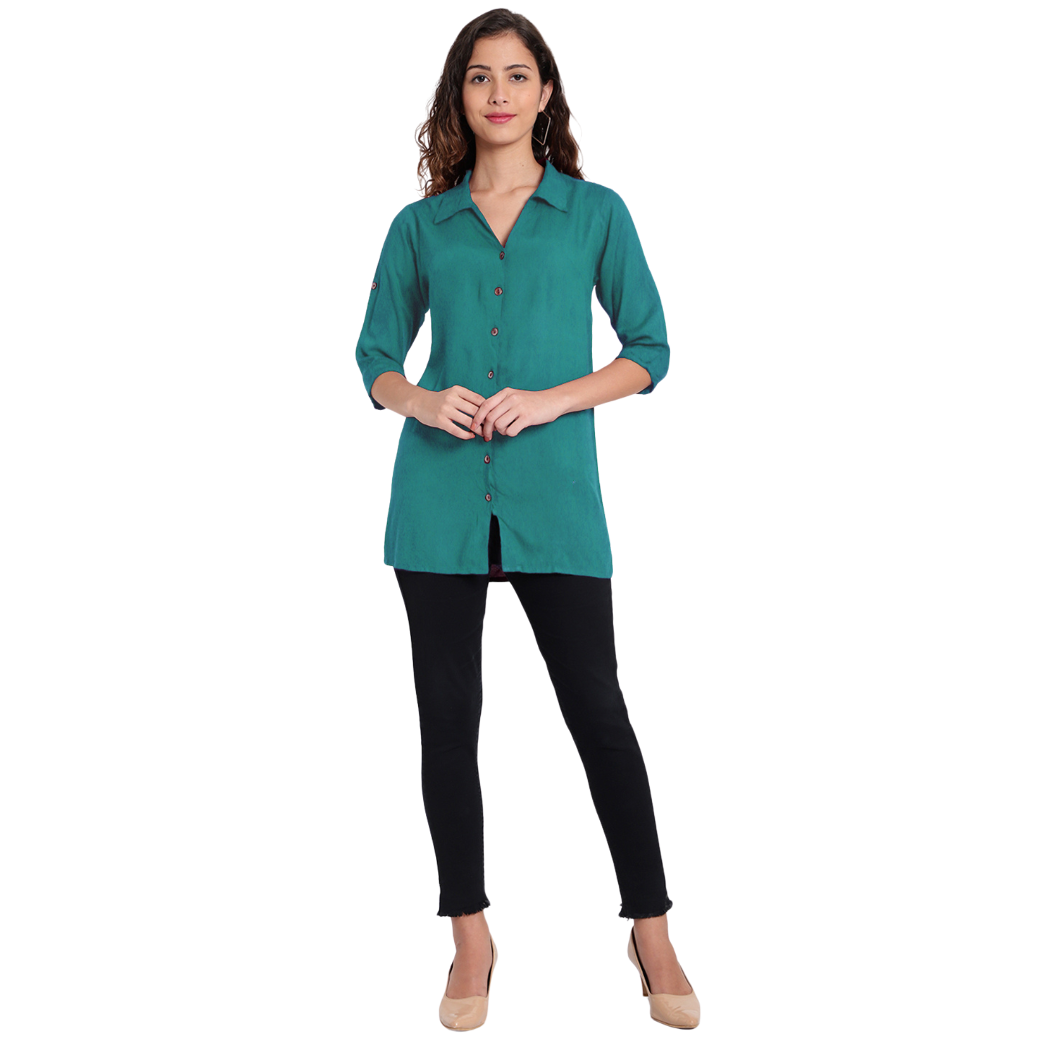 Turquoise Longline Shirt