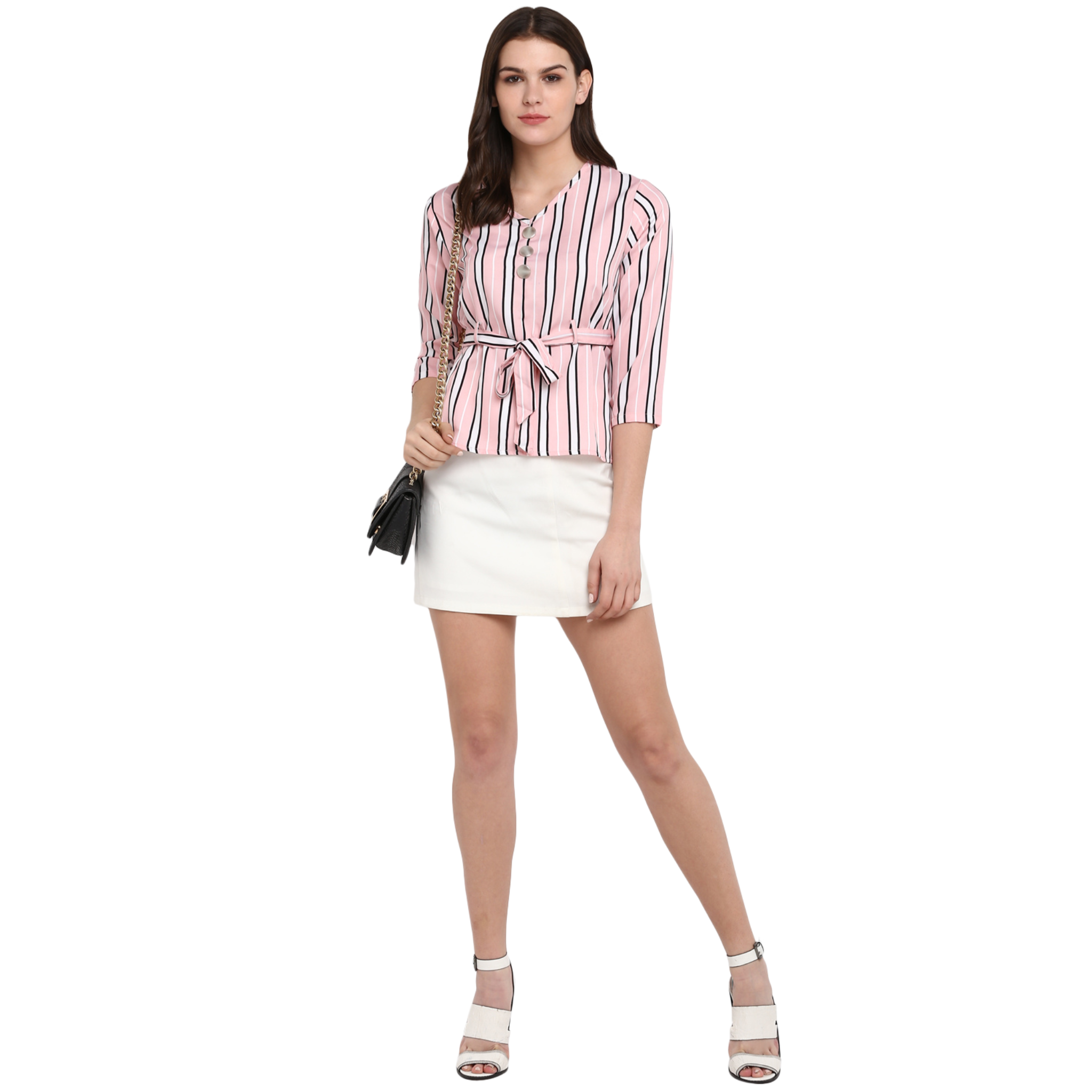 Pink And White Stripe Top