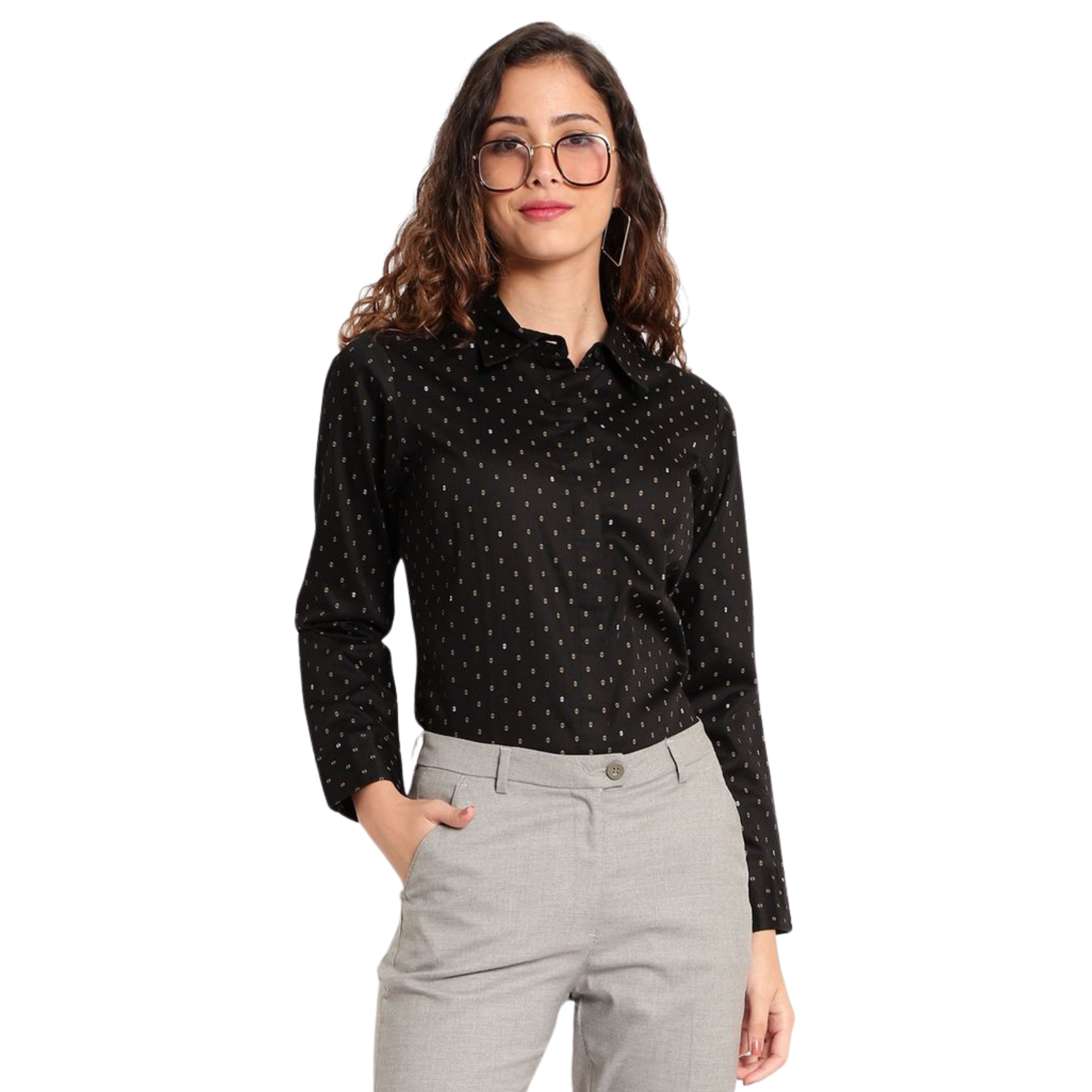 Black Print Formal Shirt