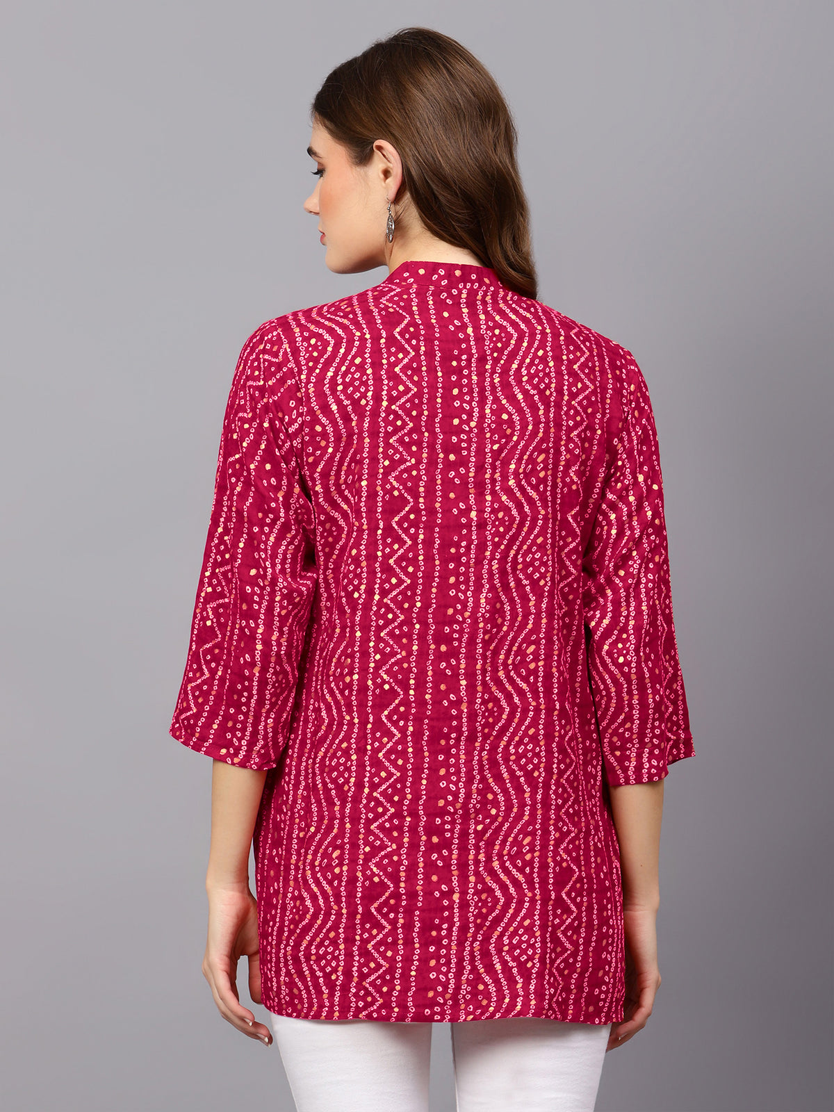 Pink Bandhani Print Tunic