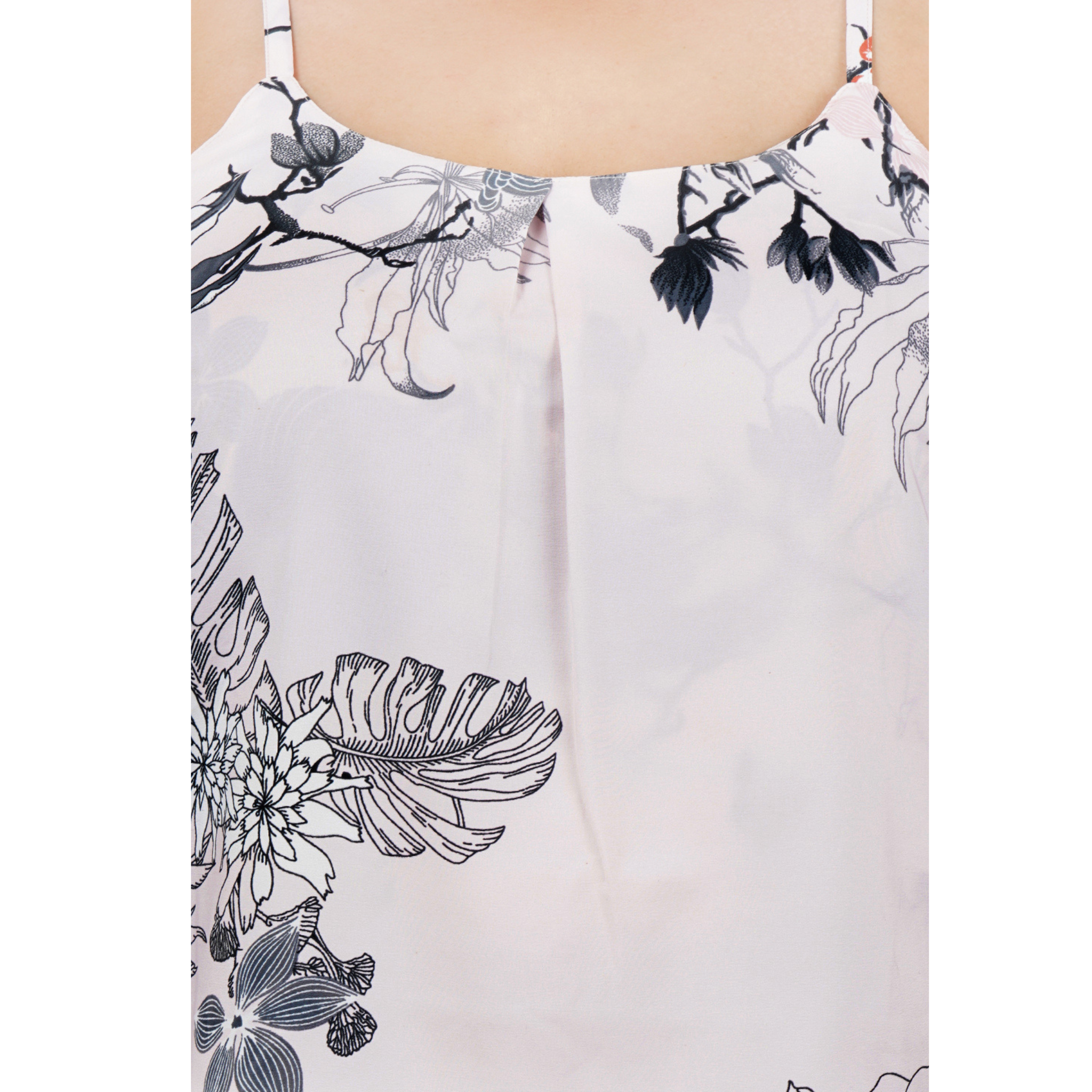 Pink Floral Strap Plus Size Top