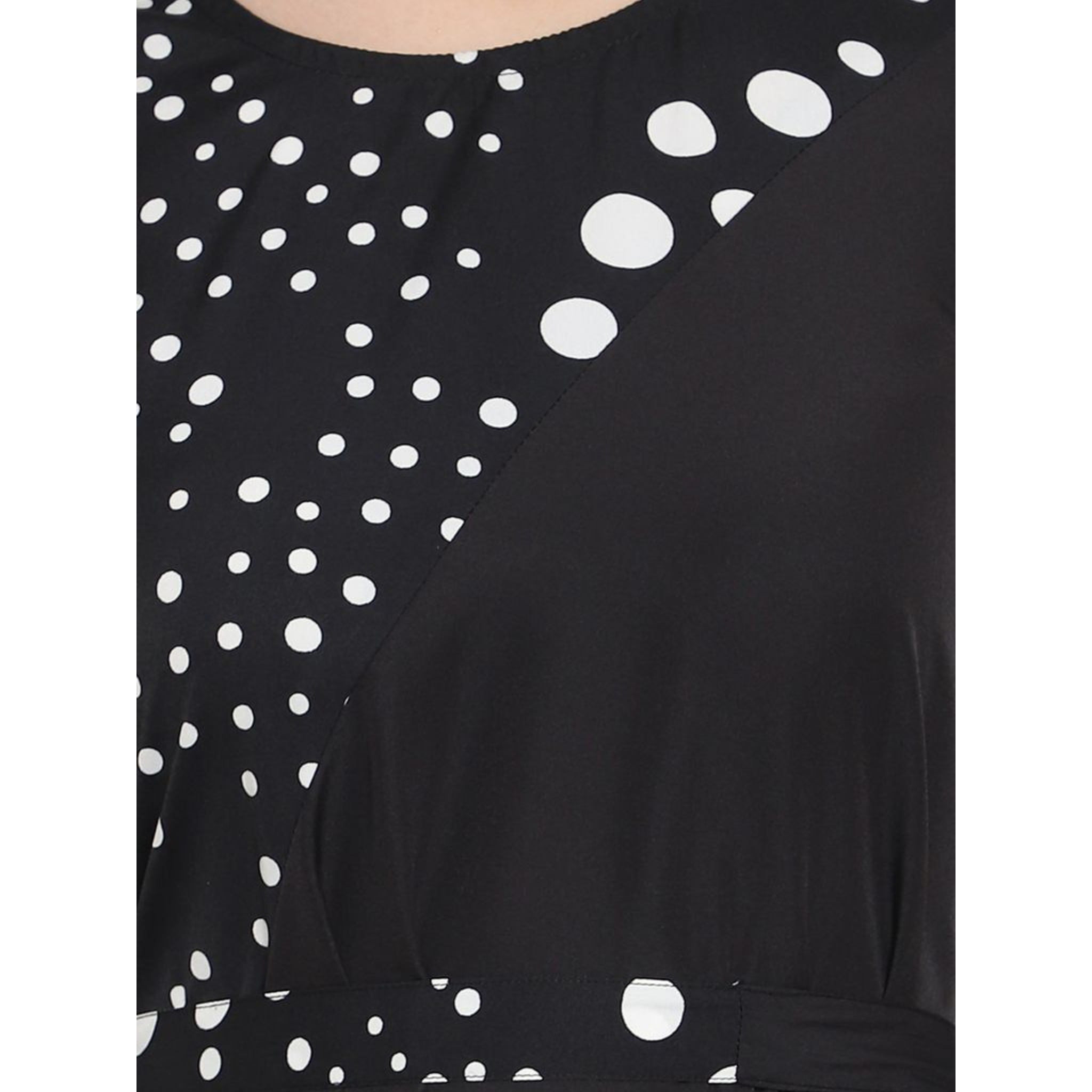 Black & White Polka Dot Print Dress