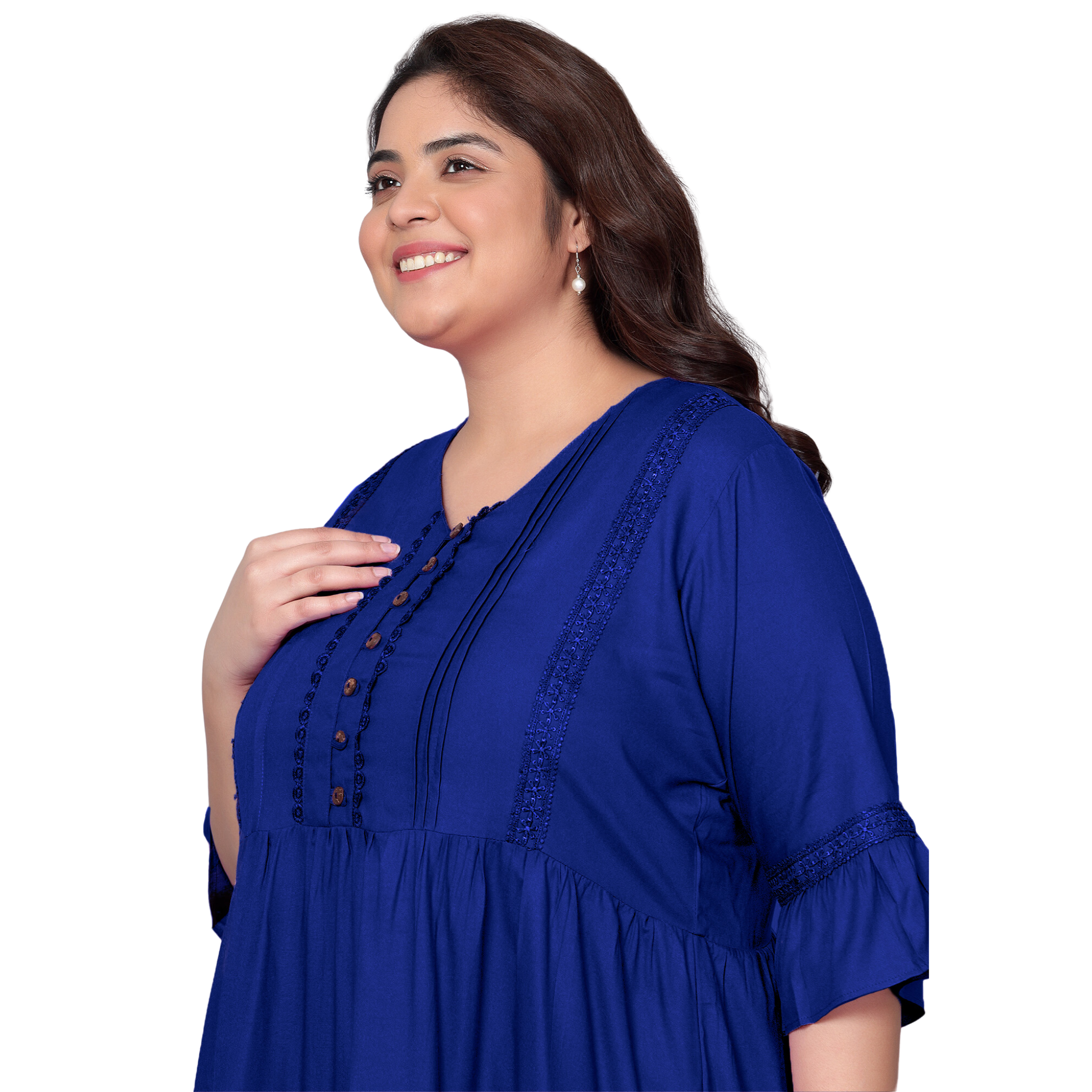 Blue Lace Plus Size Tunic