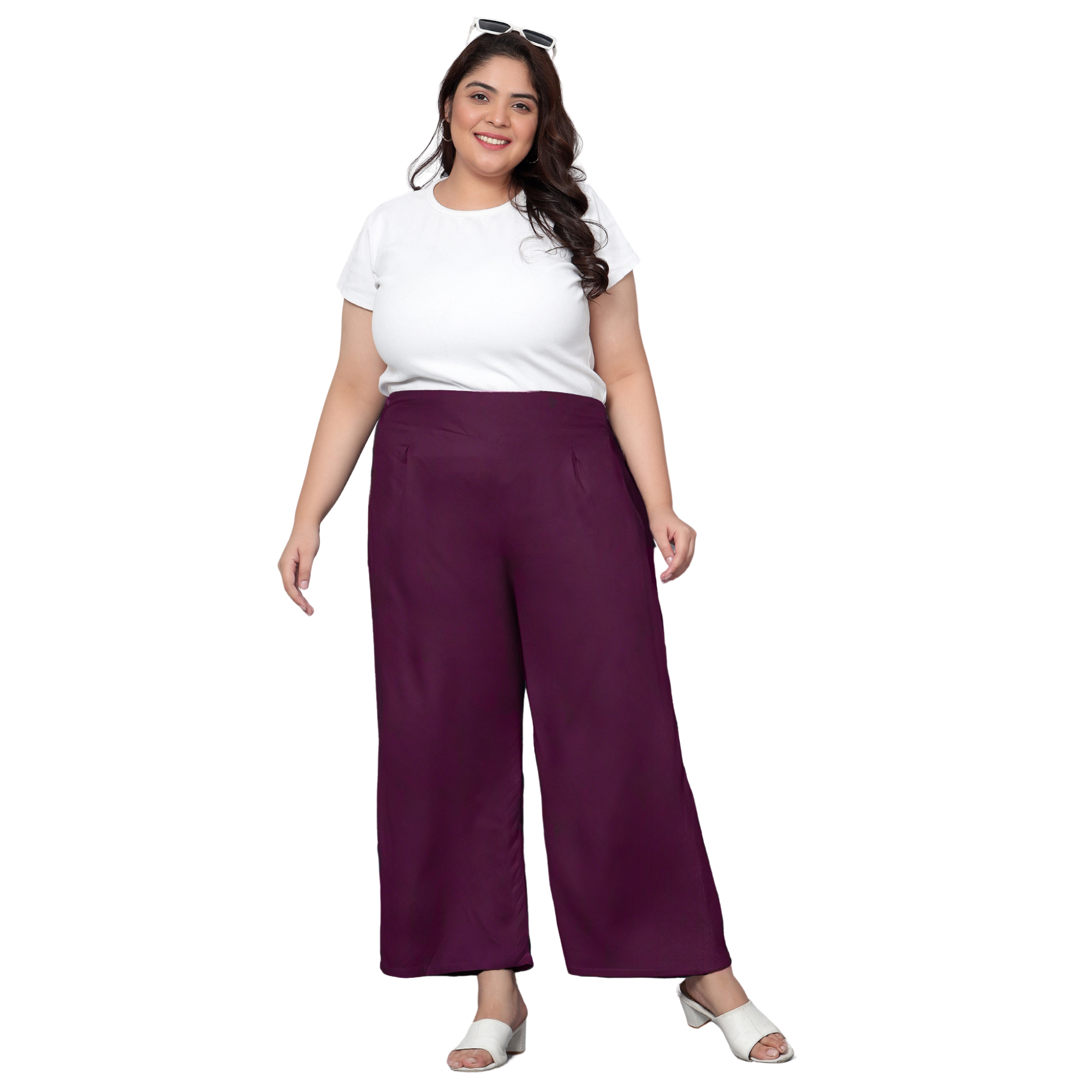 Purple Plus Size Trousers