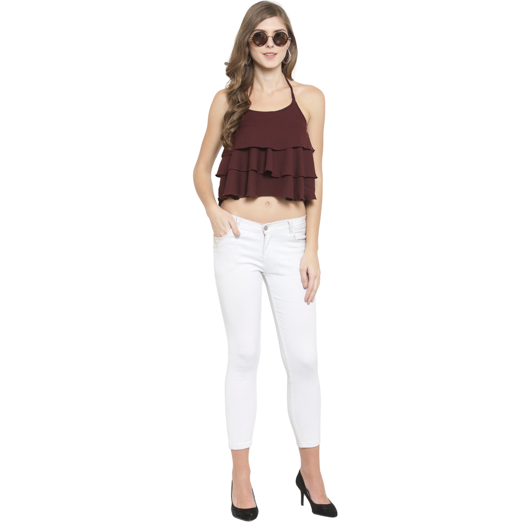 Maroon Crop Top