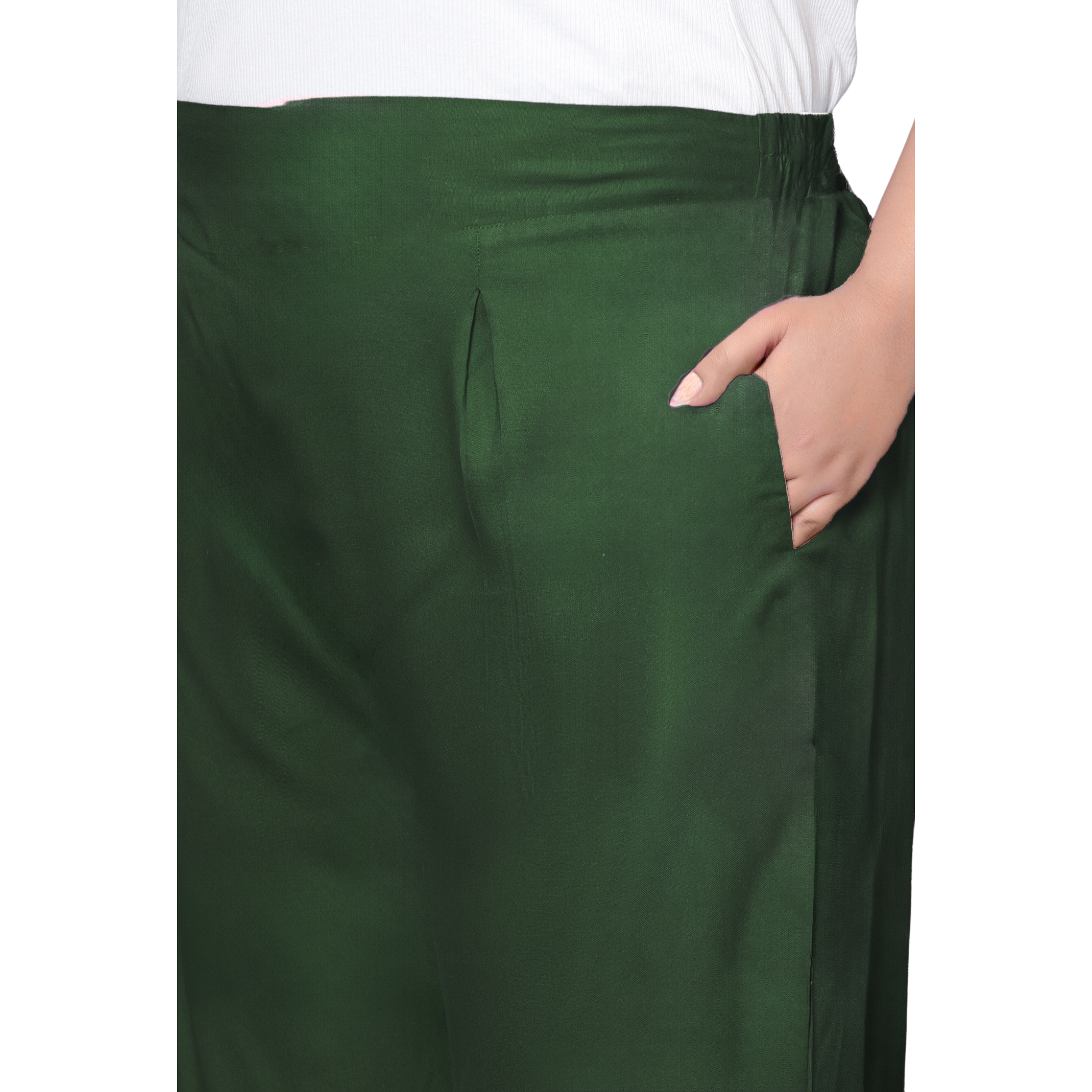 Green Plus Size Trousers