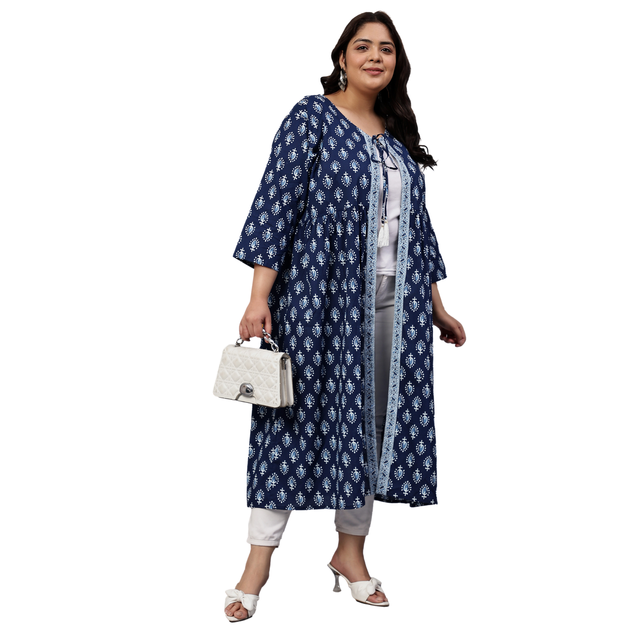 Blue Cotton Shrug