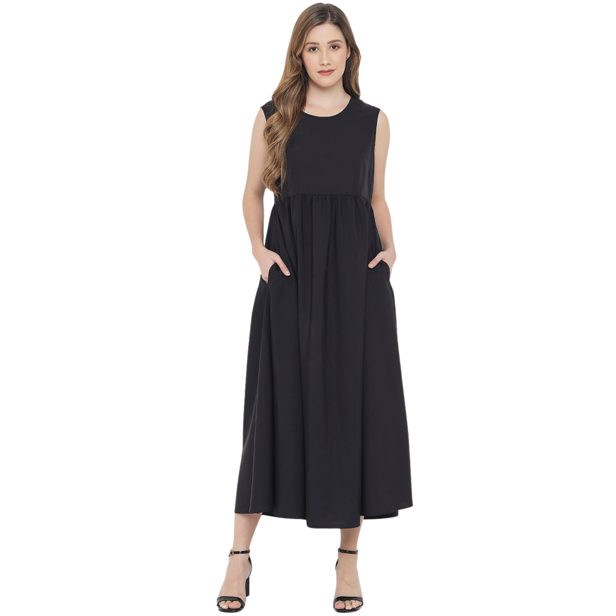 Black Floral Layered Maxi Dress