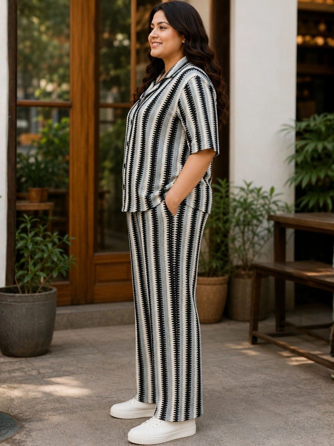 Blue and Black Crochet Co Ord Set — view 6