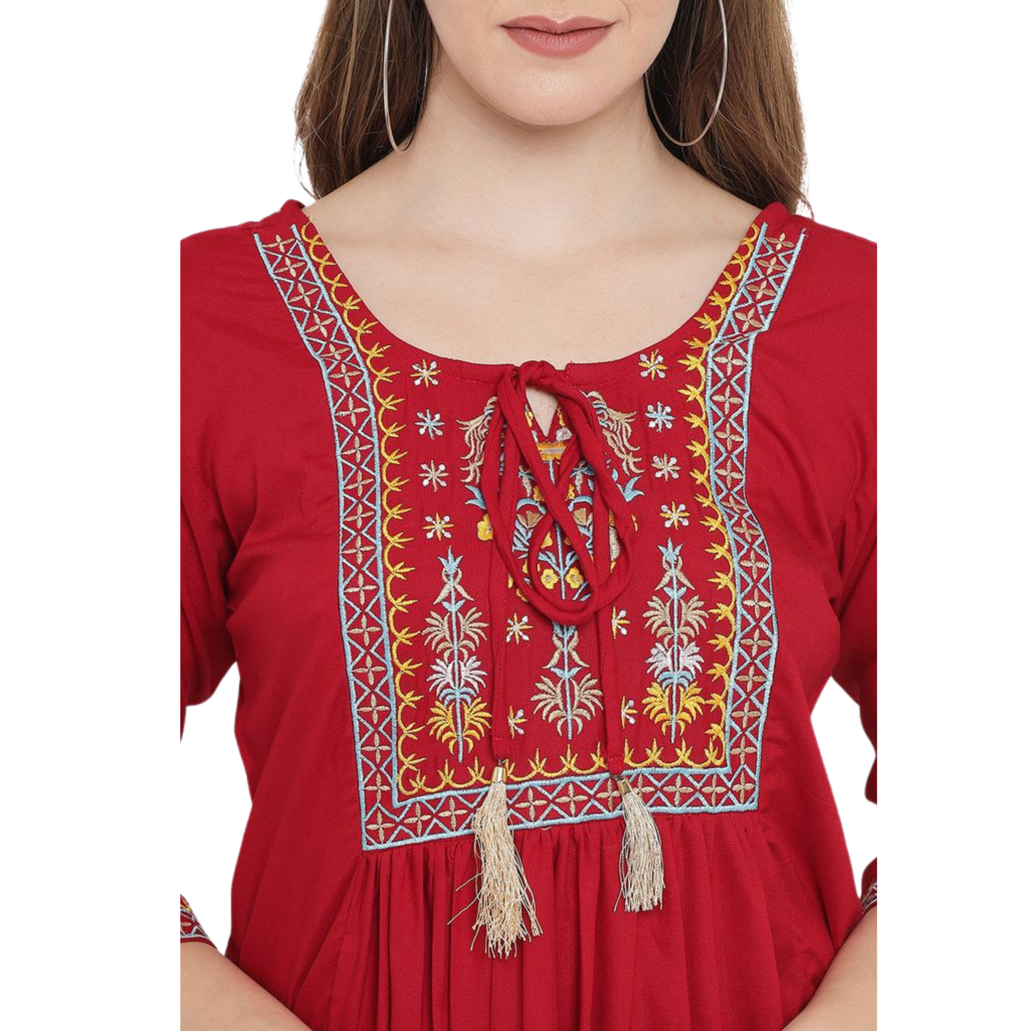 Red Embroidered Tunic