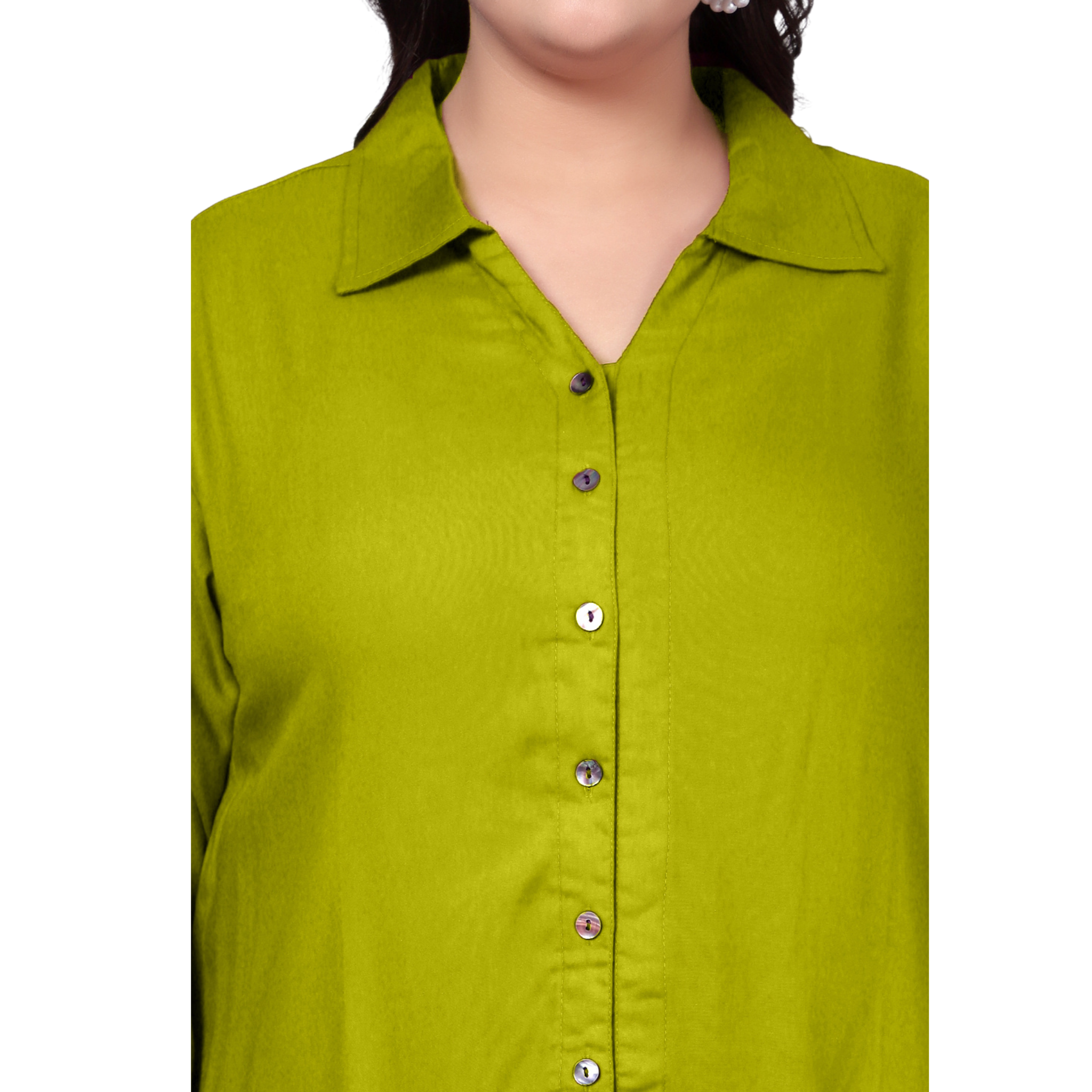 Light Green Longline Plus Size Shirt