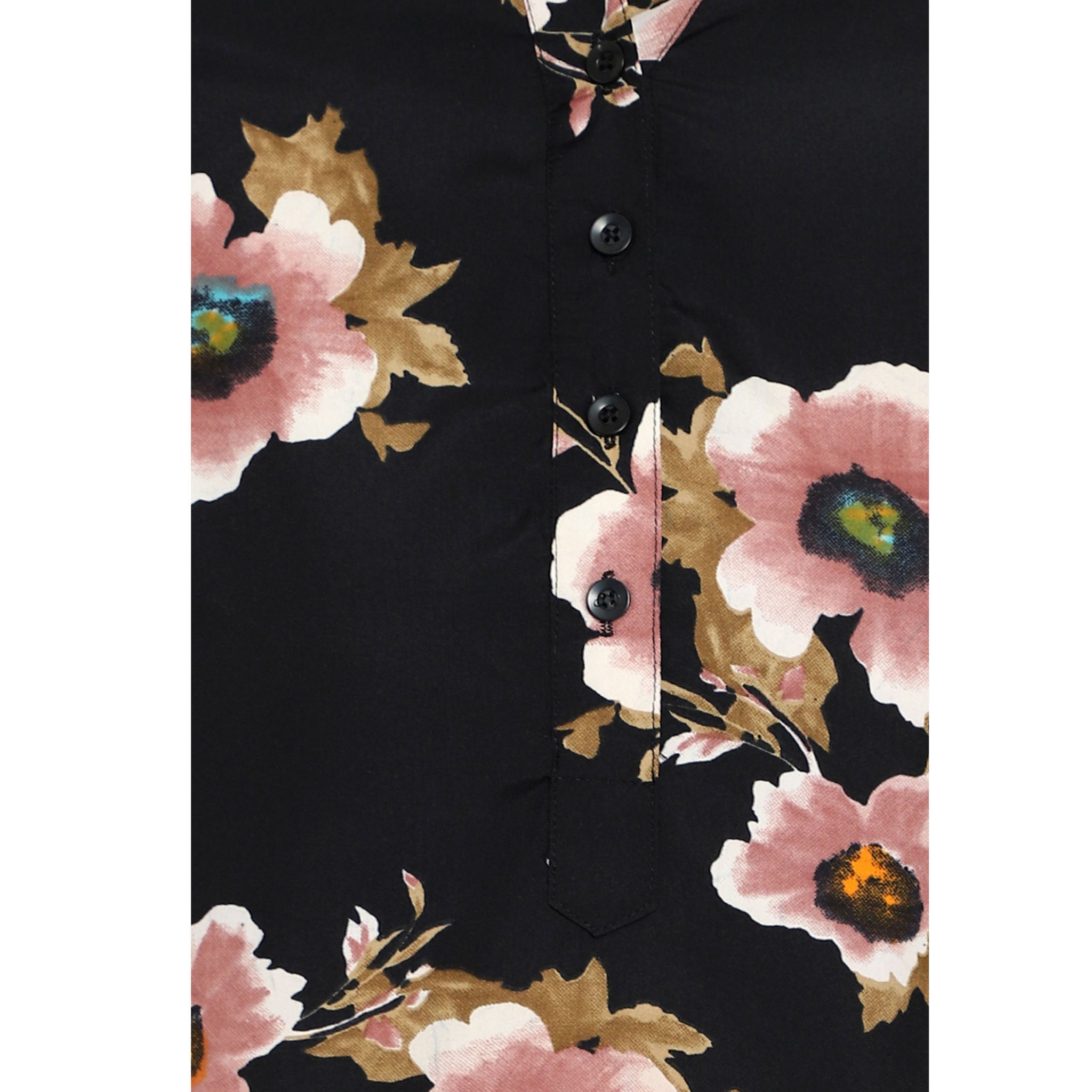 Black Floral Print Tunic