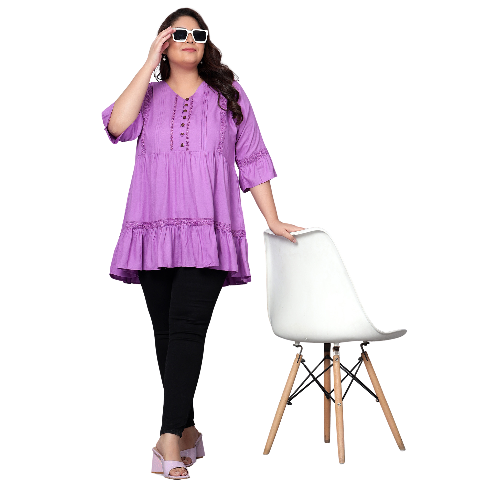 Lavender Lace Plus Size Tunic