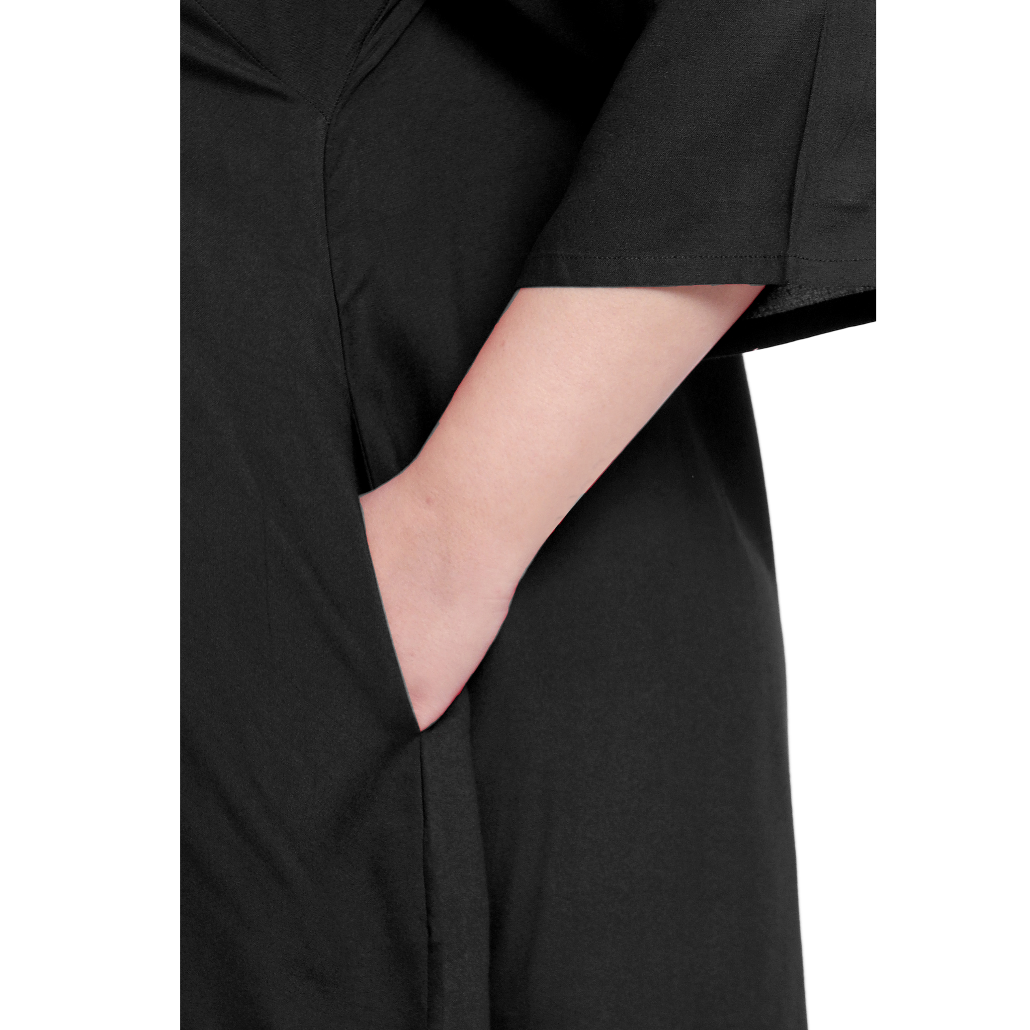 Black Collar Button Plus Size Tunic