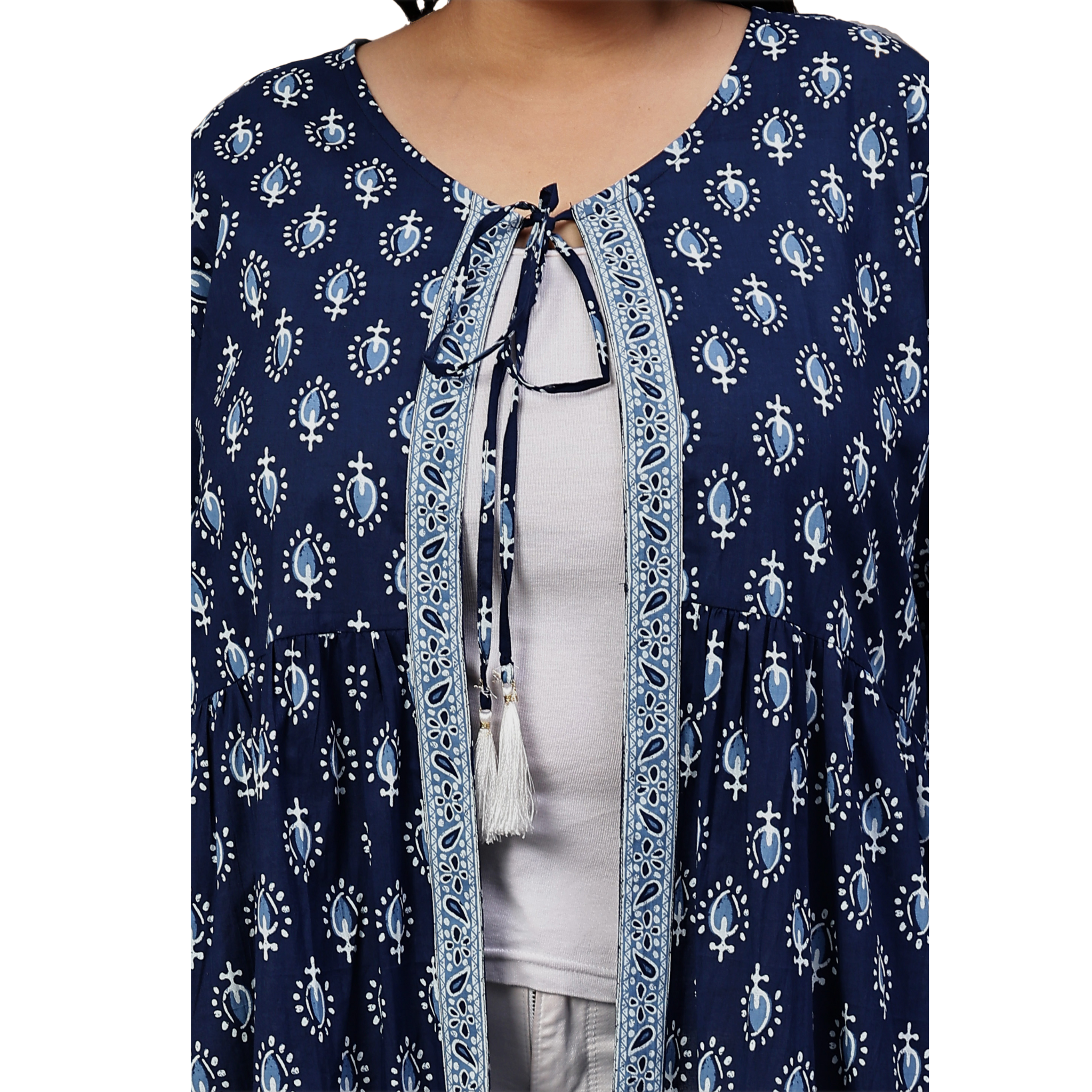 Blue Cotton Shrug