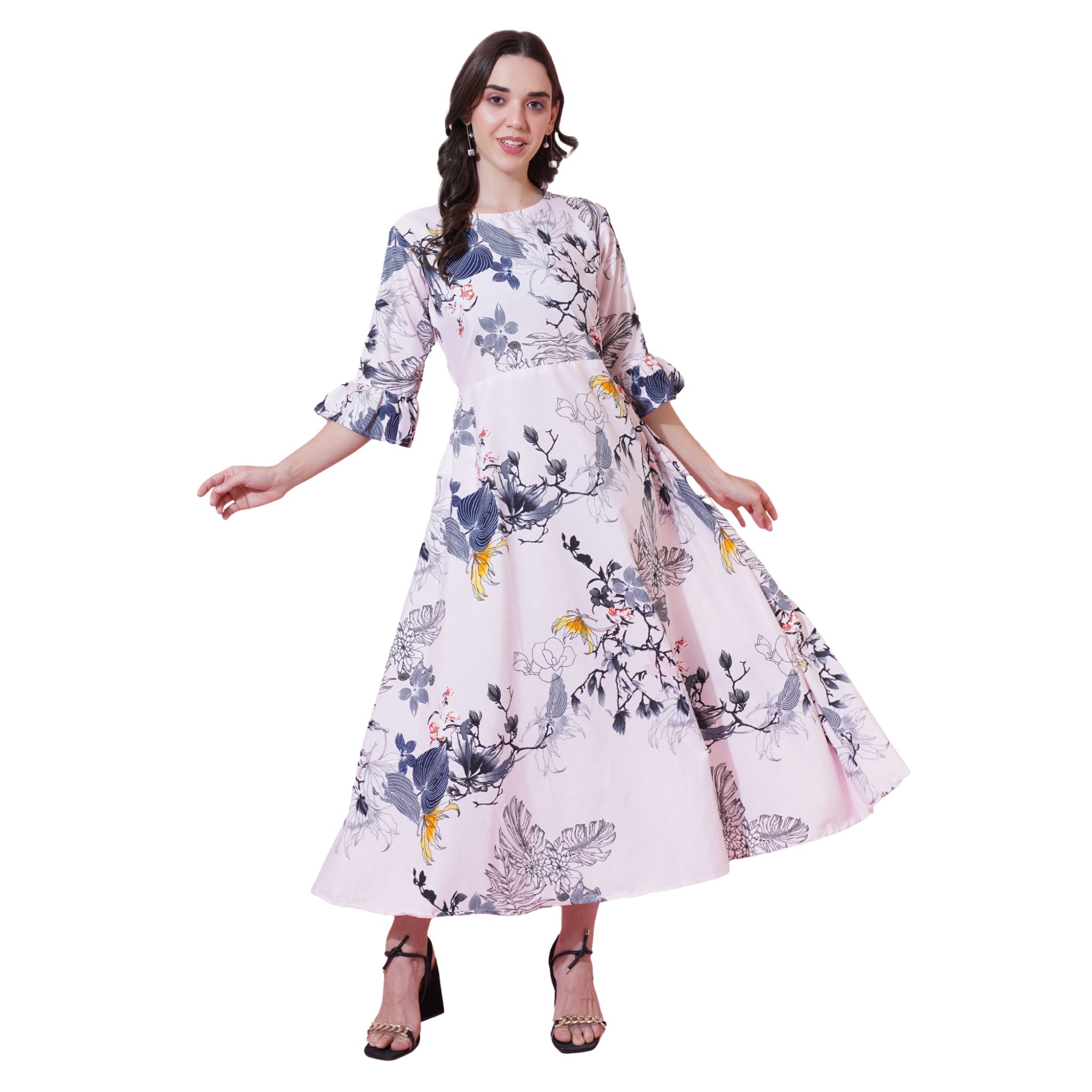 Pink Floral Maxi Dress