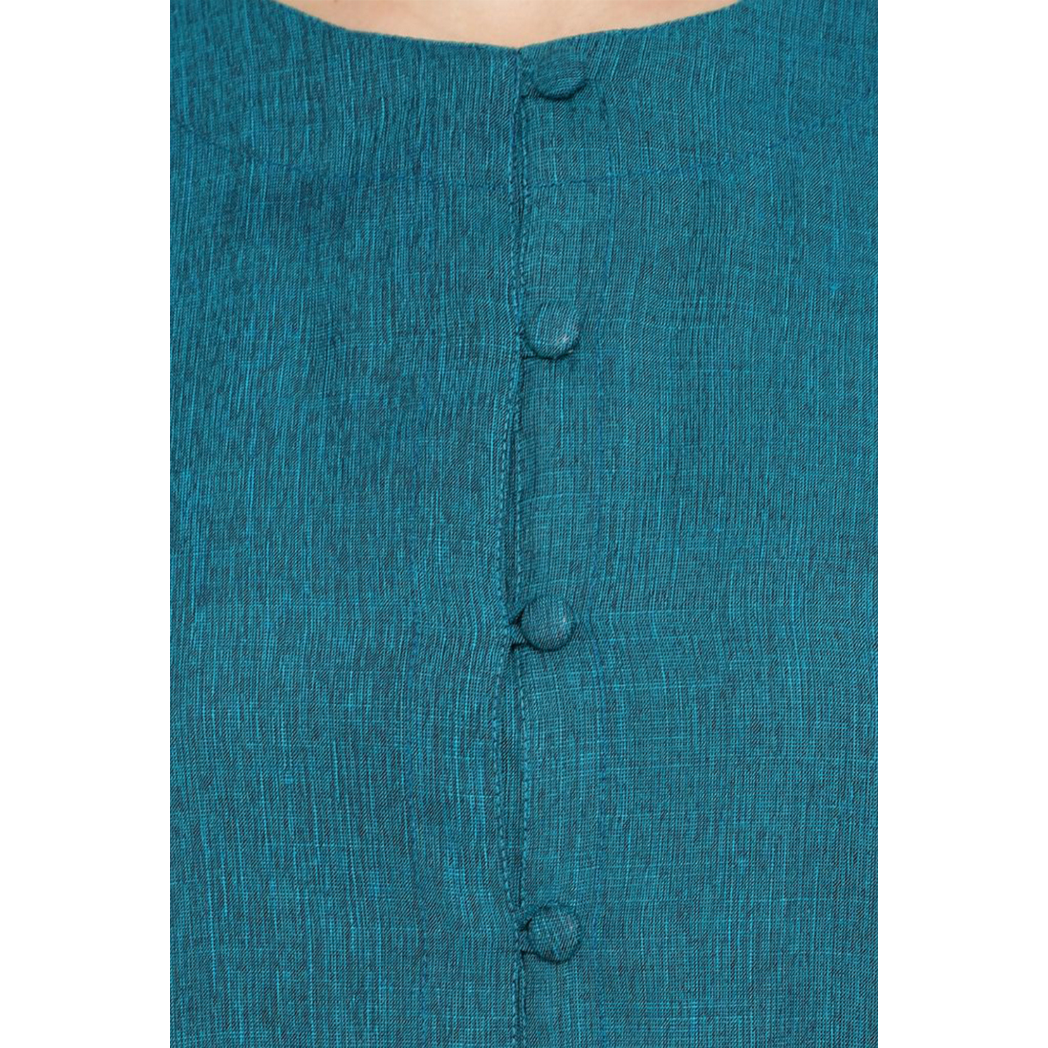 Turquoise Cotton Linen Tunic