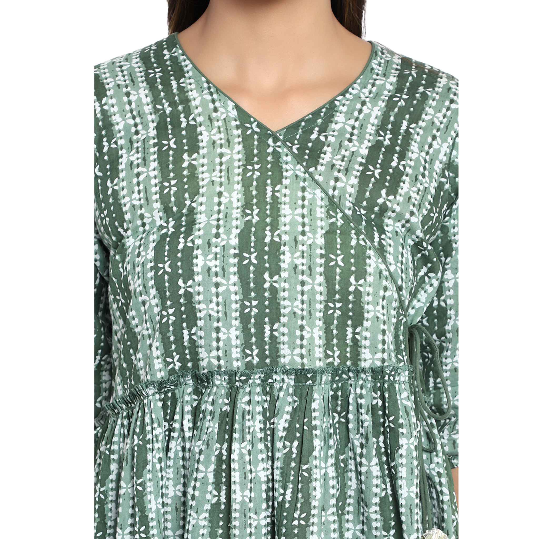 Green Hand Block Print Tunic