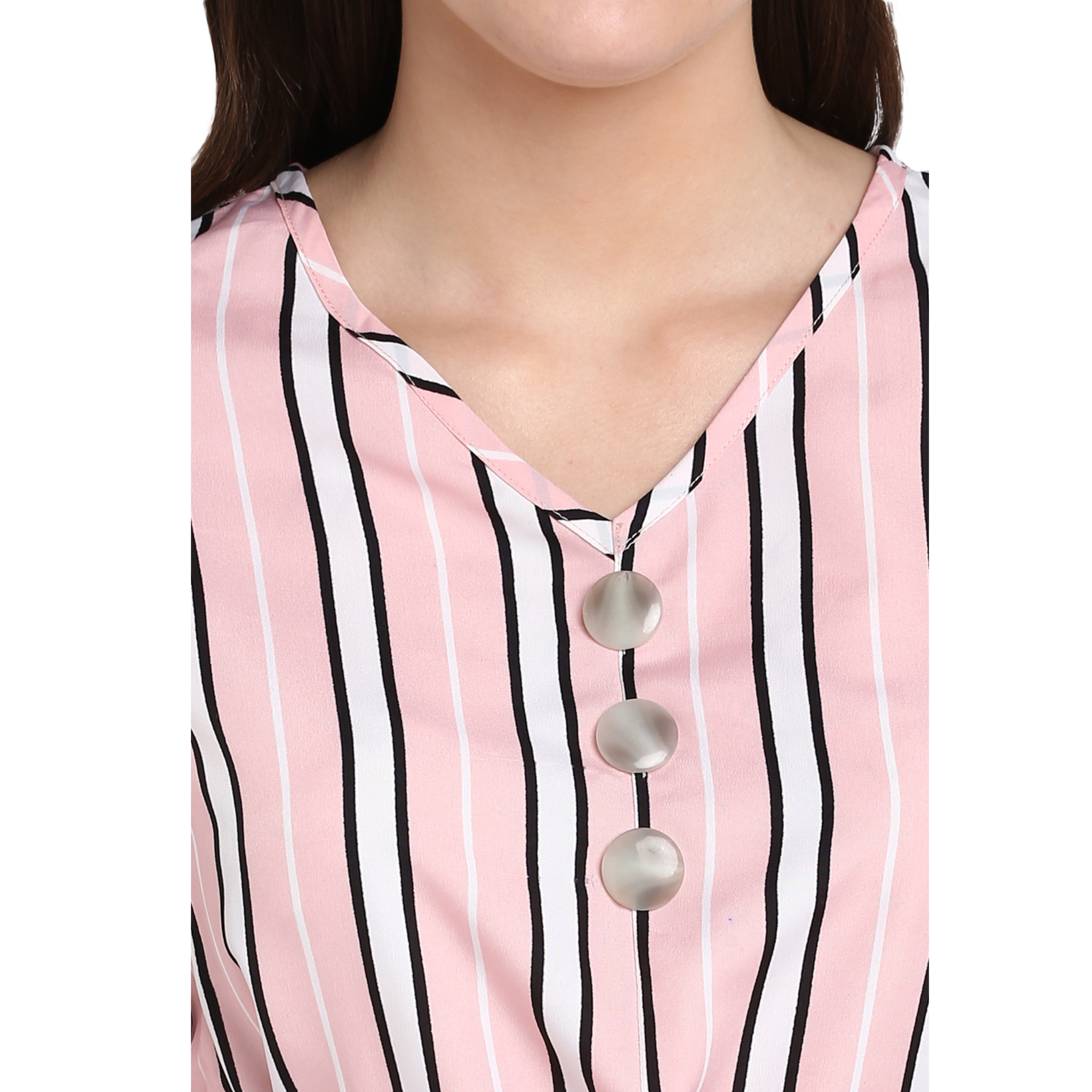 Pink And White Stripe Top