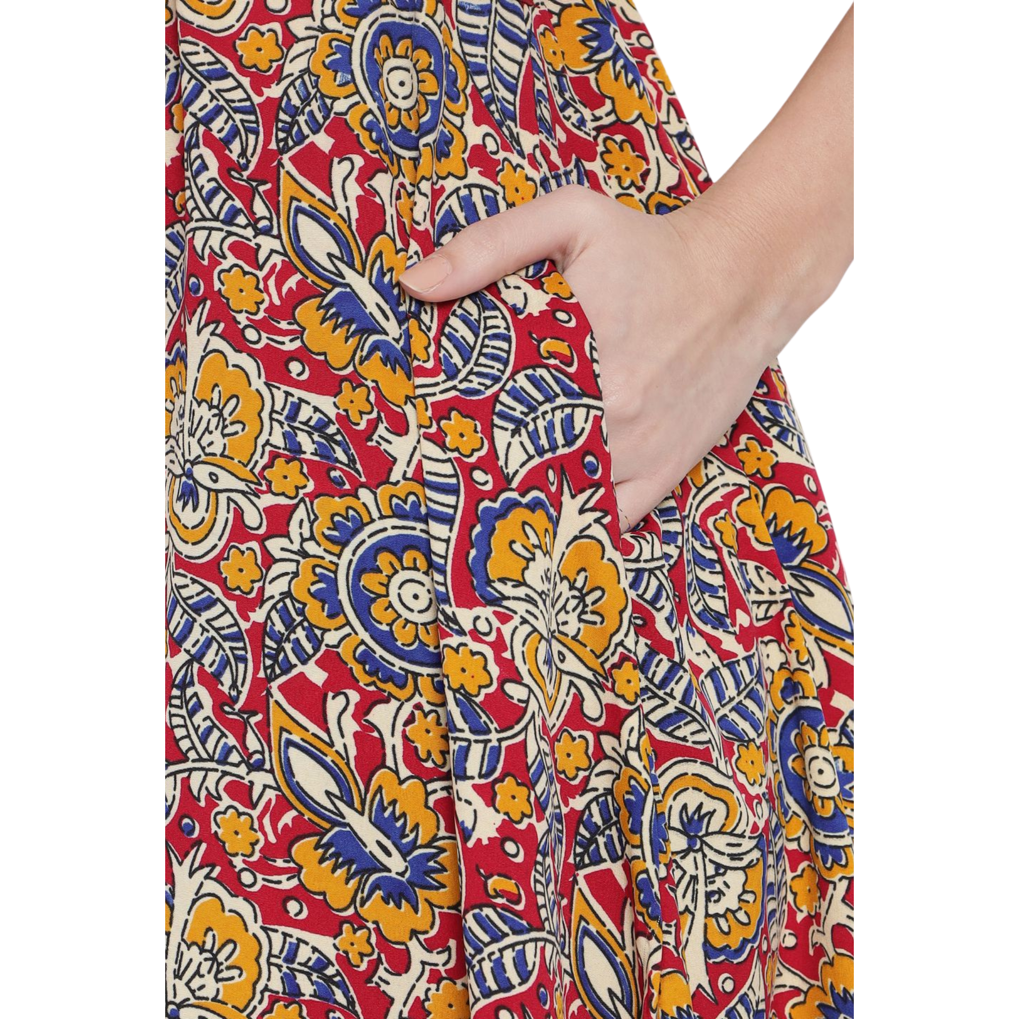 Maroon Abstract Print Dress